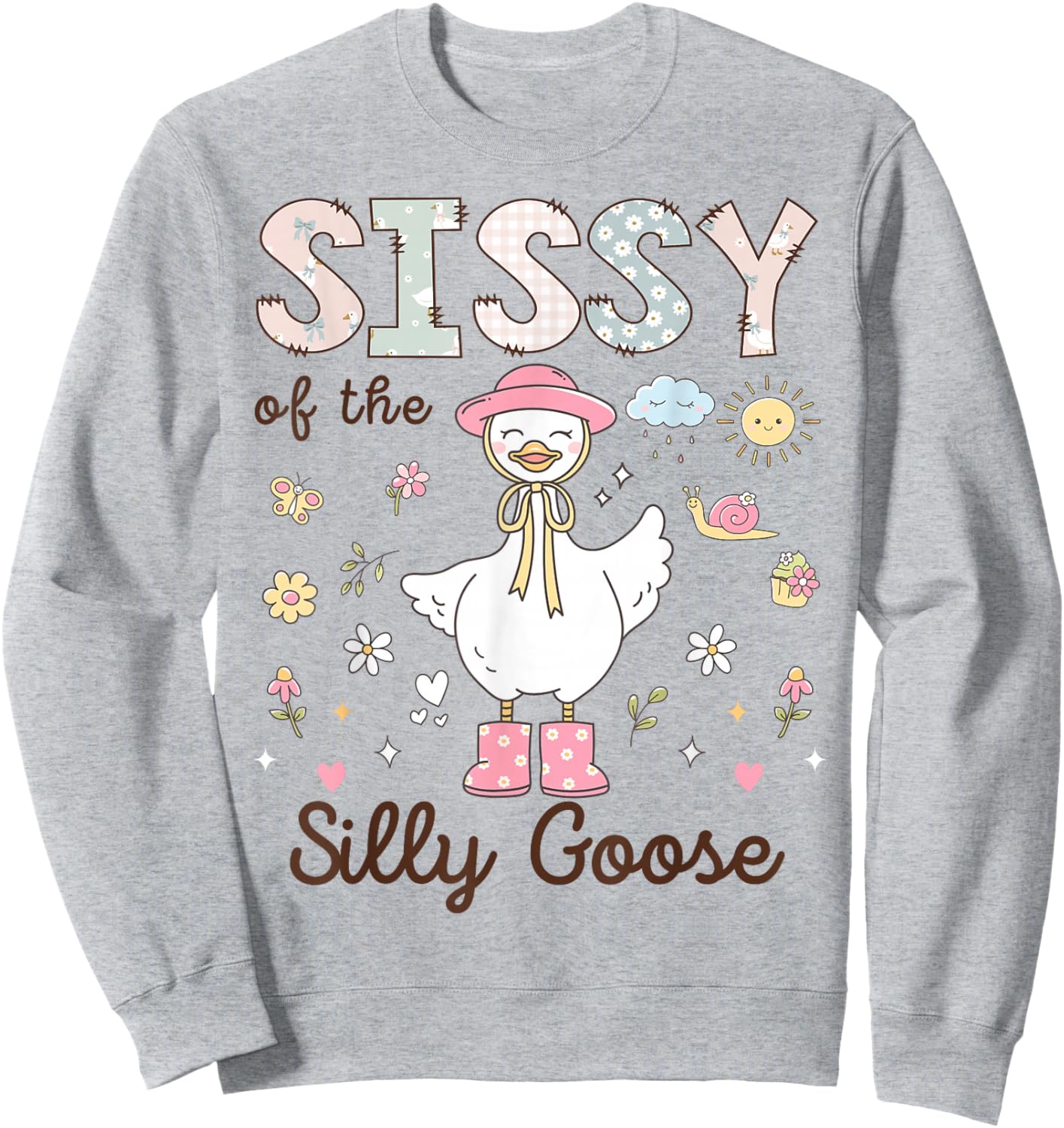 Sissy of The Silly Goose First Birthday Girl Family Sweatshirt - Sweatshirt | Ash