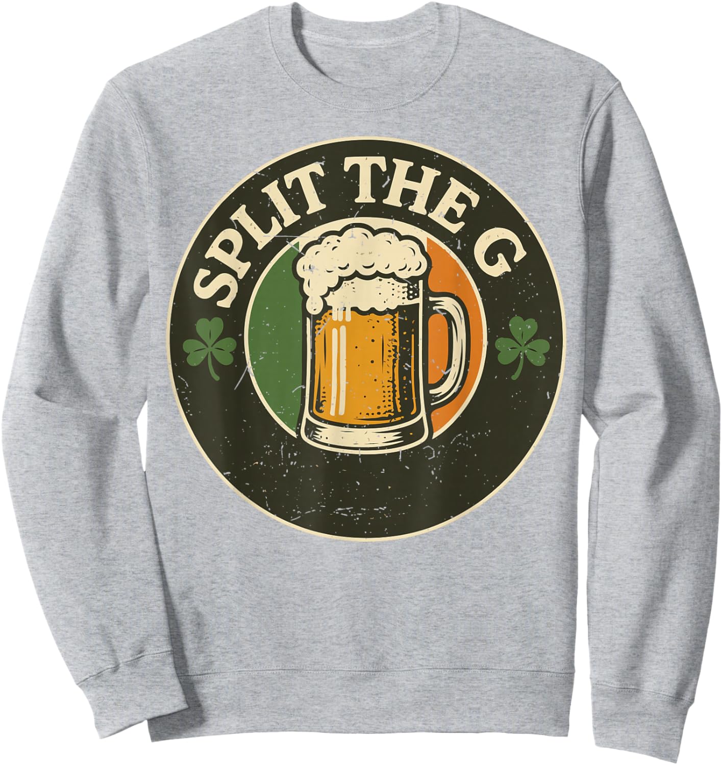 Split The G Irish Drinking St Patrick Day Beer Ireland Flag Sweatshirt - Sweatshirt | Ash