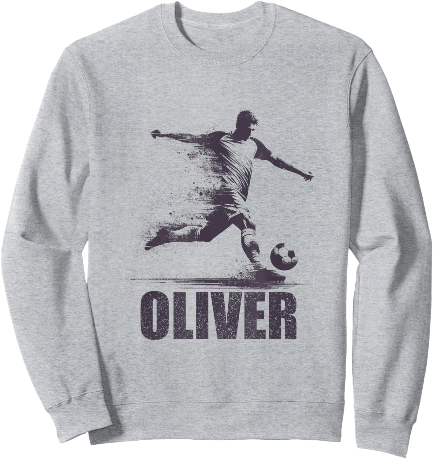 Oliver Soccer Boys Personalized First Name Oliver Sweatshirt - Sweatshirt | Ash