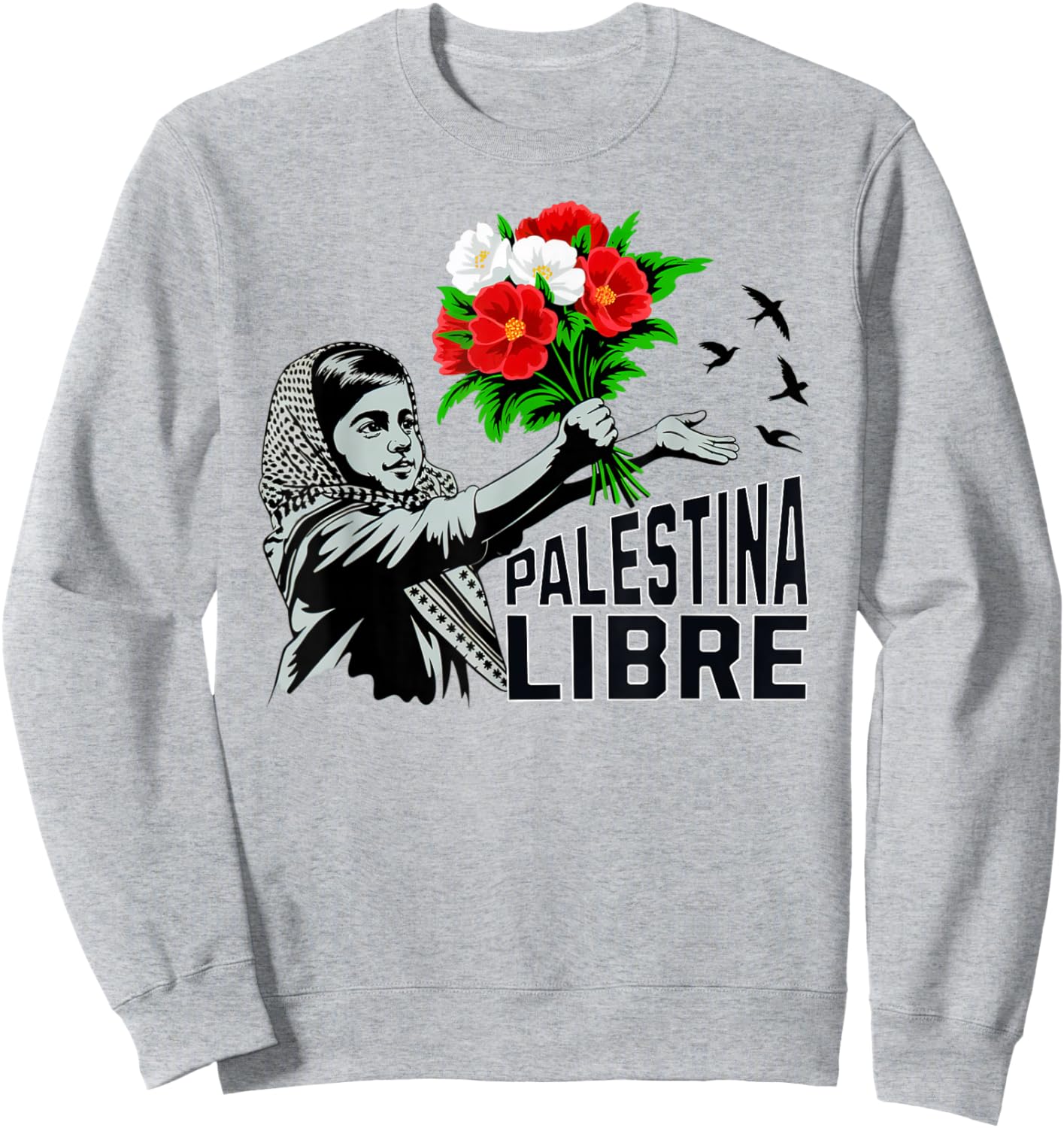 Palestina Libre Sweatshirt - Sweatshirt | Ash