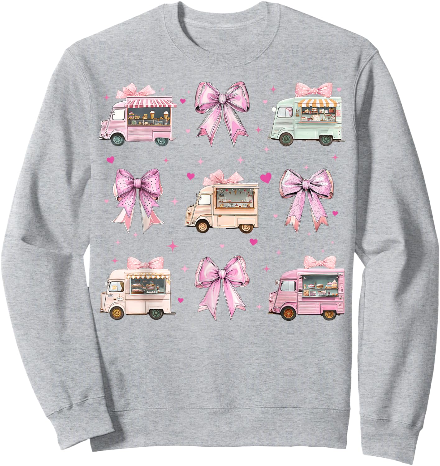 Food Truck Owner Girl Pink Coquette Bow Sweatshirt - Sweatshirt | Ash