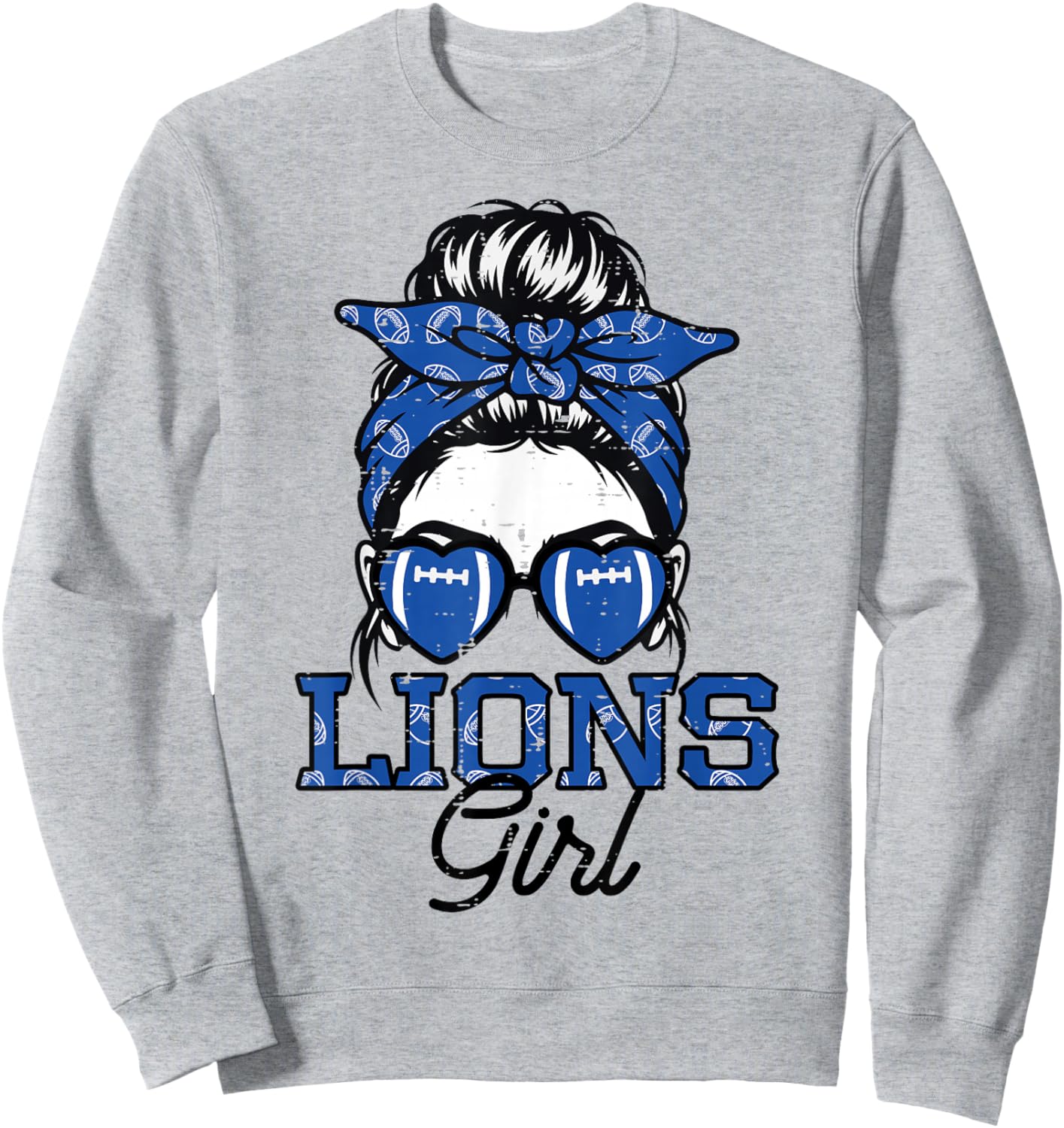 Lion Girl Sunglasses Women Kids Boys Girls Youth Men Teen Sweatshirt - Sweatshirt | Ash