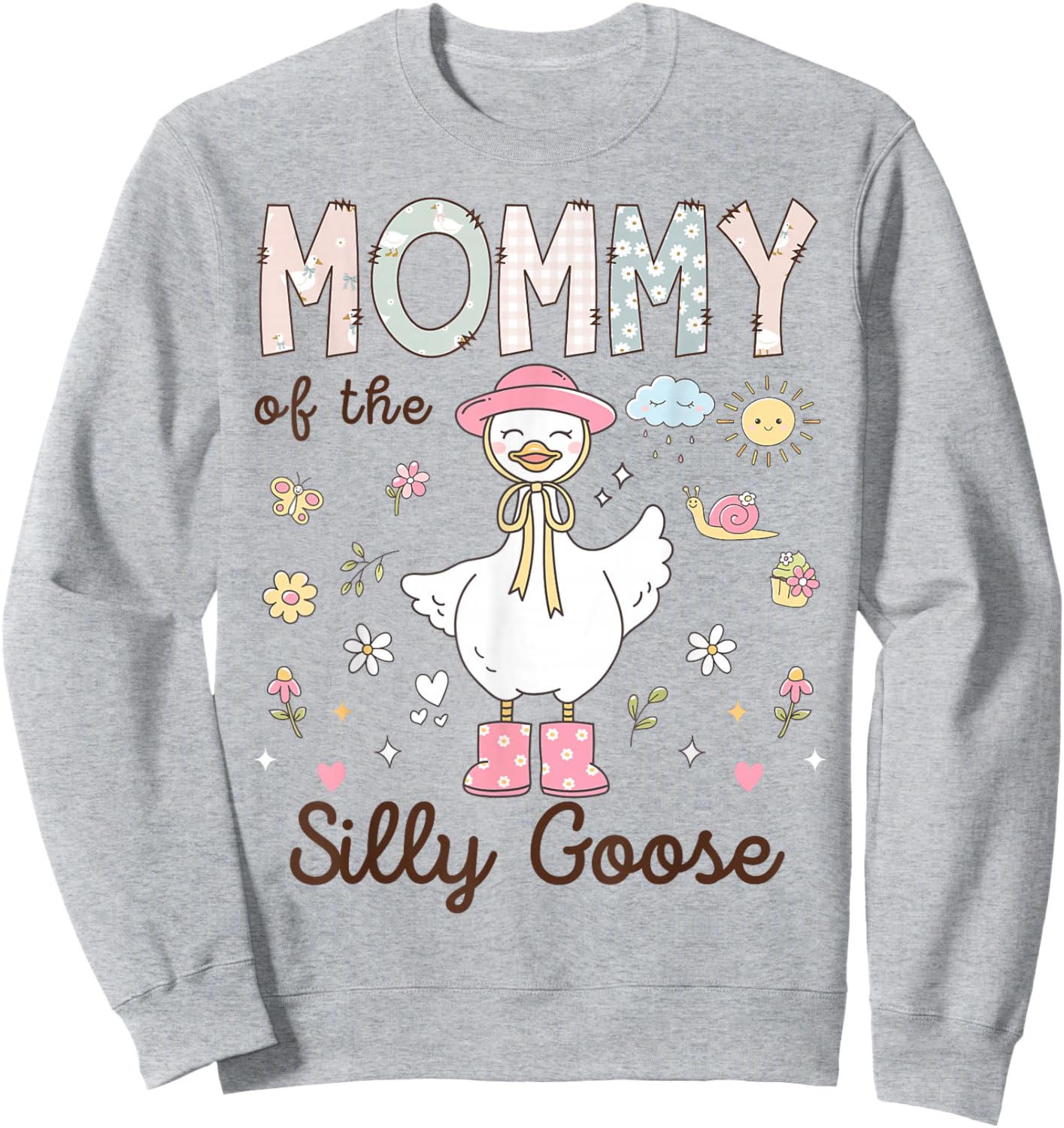 Mommy of The Silly Goose First Birthday Girl Family Sweatshirt - Sweatshirt | Ash