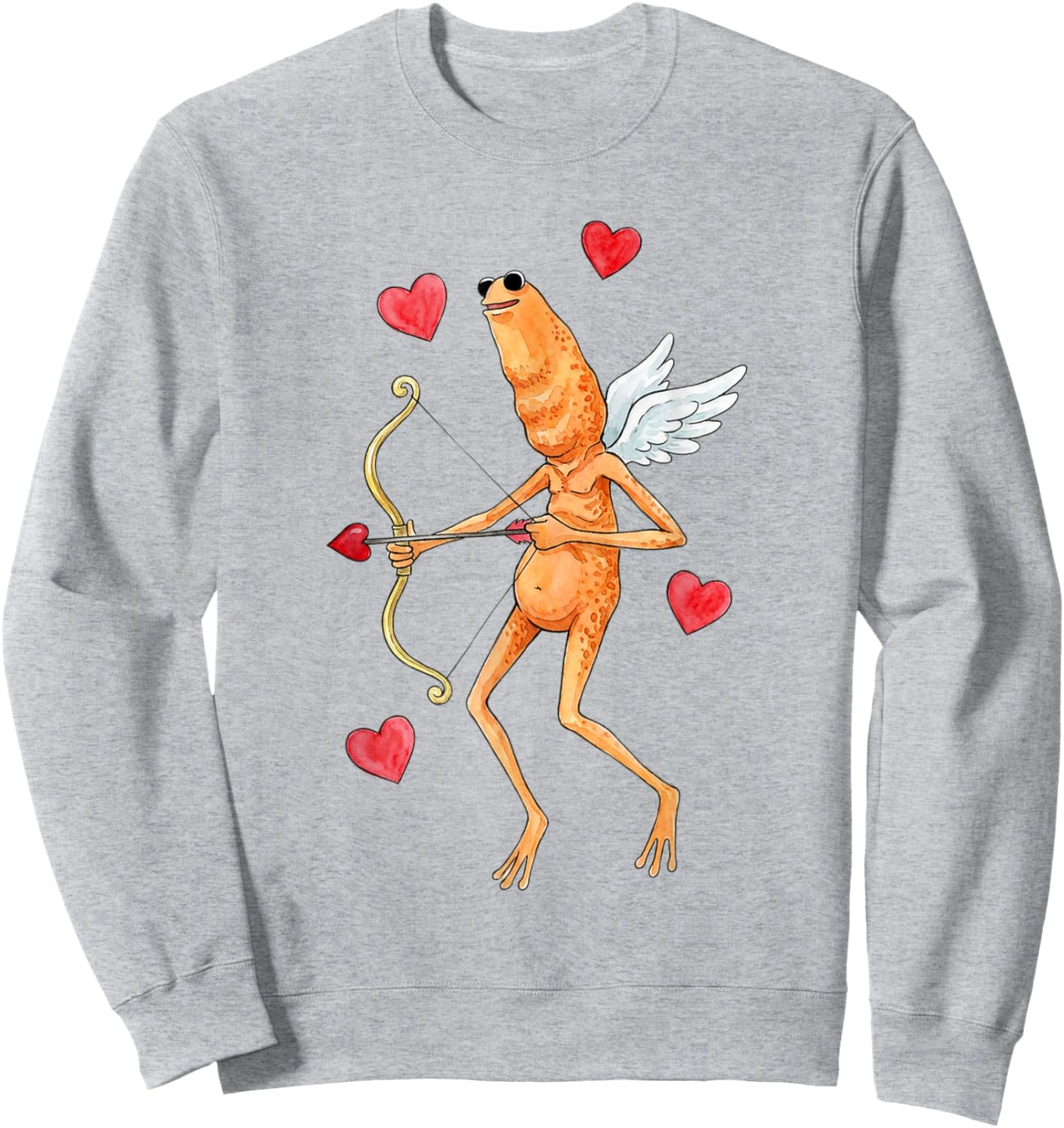 Marcus The Worm Valentine Cupid Meme Design Sweatshirt - Sweatshirt | Ash