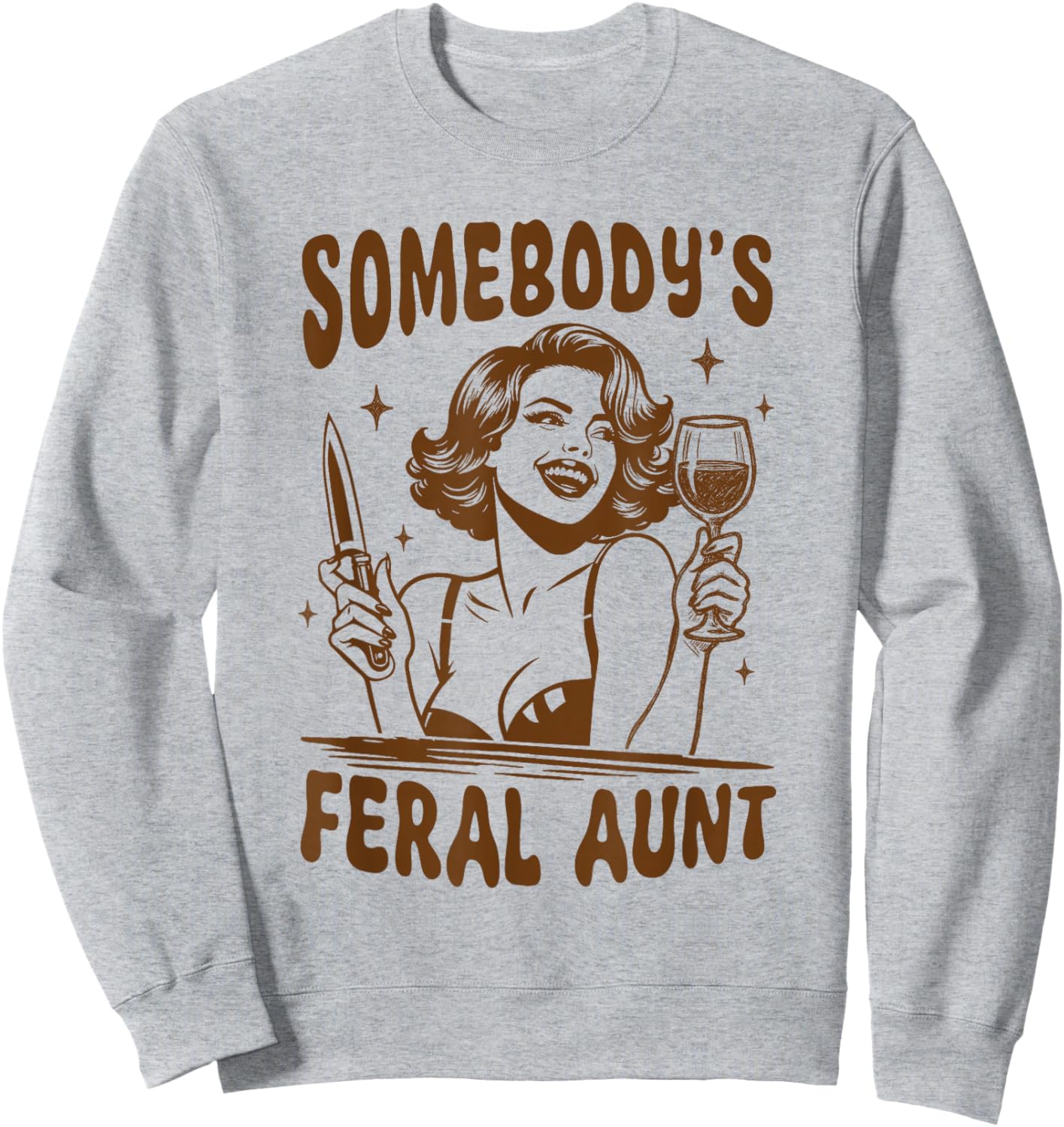 Feral Auntie Funny Somebody's Feral Aunt Club Mother’s Day Sweatshirt - Sweatshirt | Ash