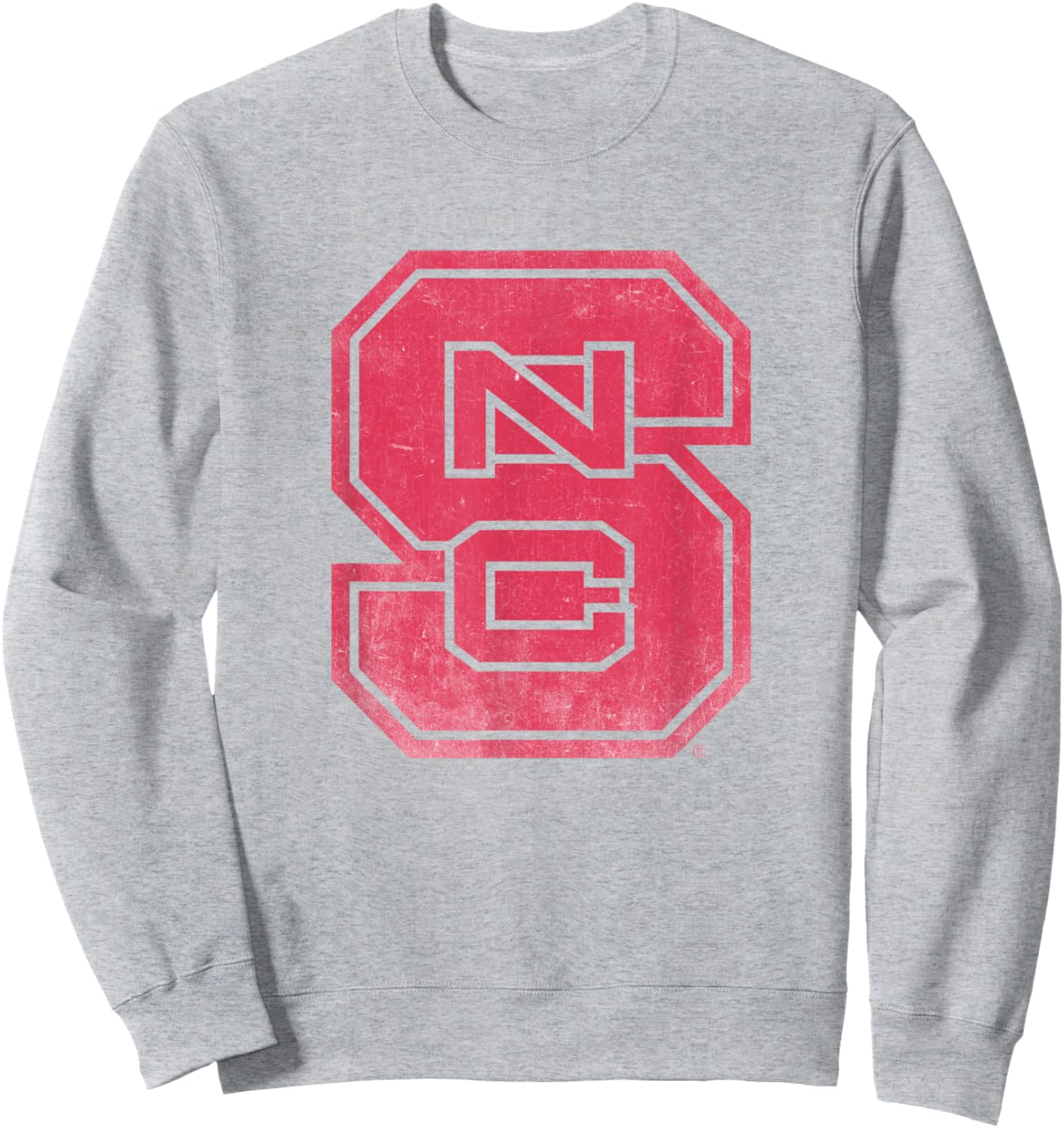 NC State Wolfpack Simple Distressed Logo Sweatshirt - Sweatshirt | Ash