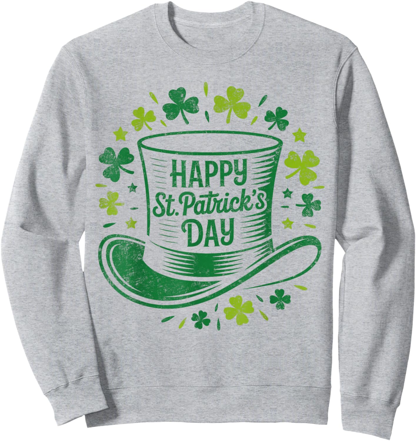 Vintage Happy St Patricks Day Sweatshirt - Sweatshirt | Ash