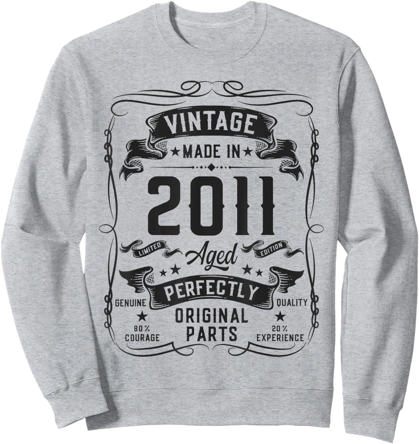 Vintage 2011 15yr 15th Birthday Gifts for Boys 15 Years Old Sweatshirt - Sweatshirt | Ash