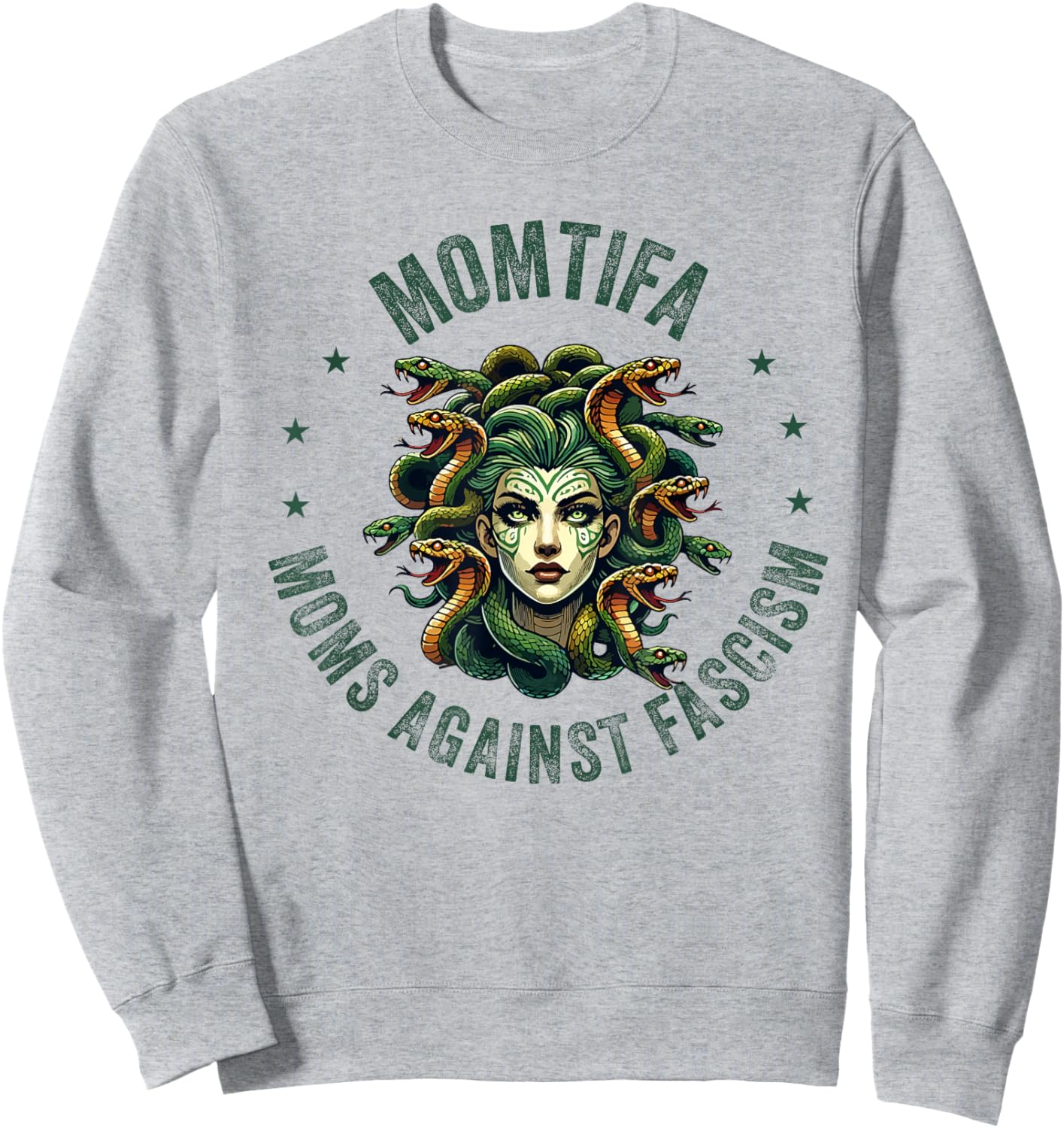 Momtifa Moms Against Fascism Protest Medusa Feminist Mother Sweatshirt - Sweatshirt | Ash