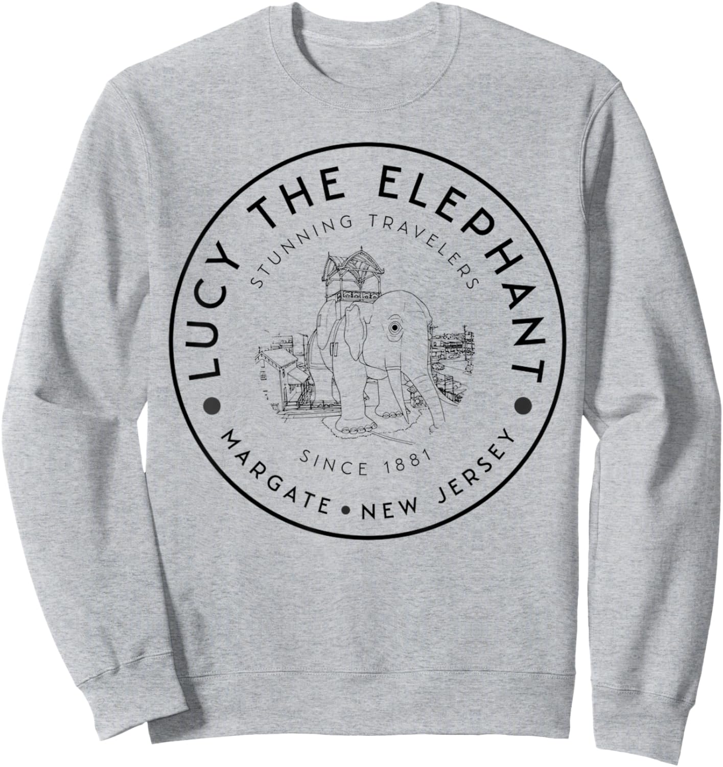 Lucy The Elephant – Margate NJ Landmark - Roadside Sweatshirt - Sweatshirt | Ash