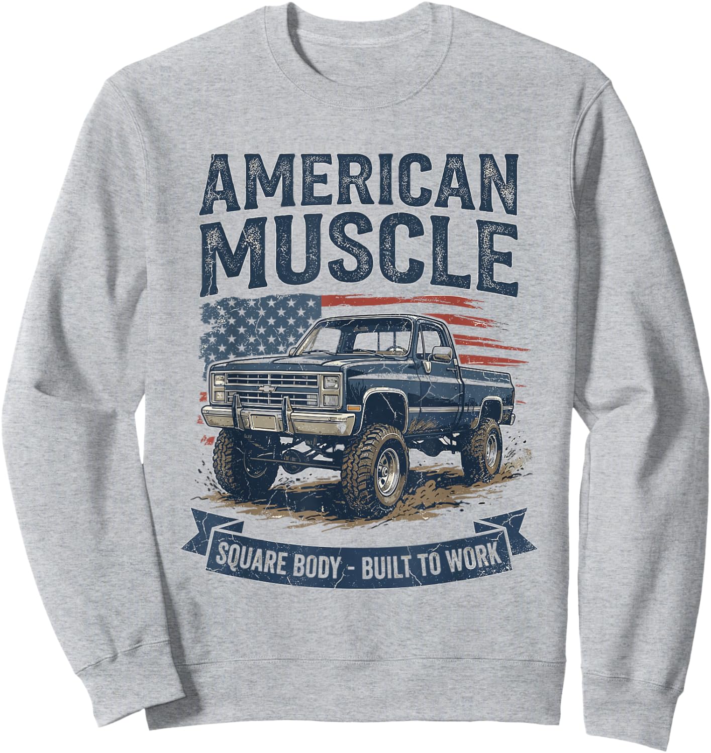 American Muscle Square Body Built to Work Sweatshirt - Sweatshirt | Ash