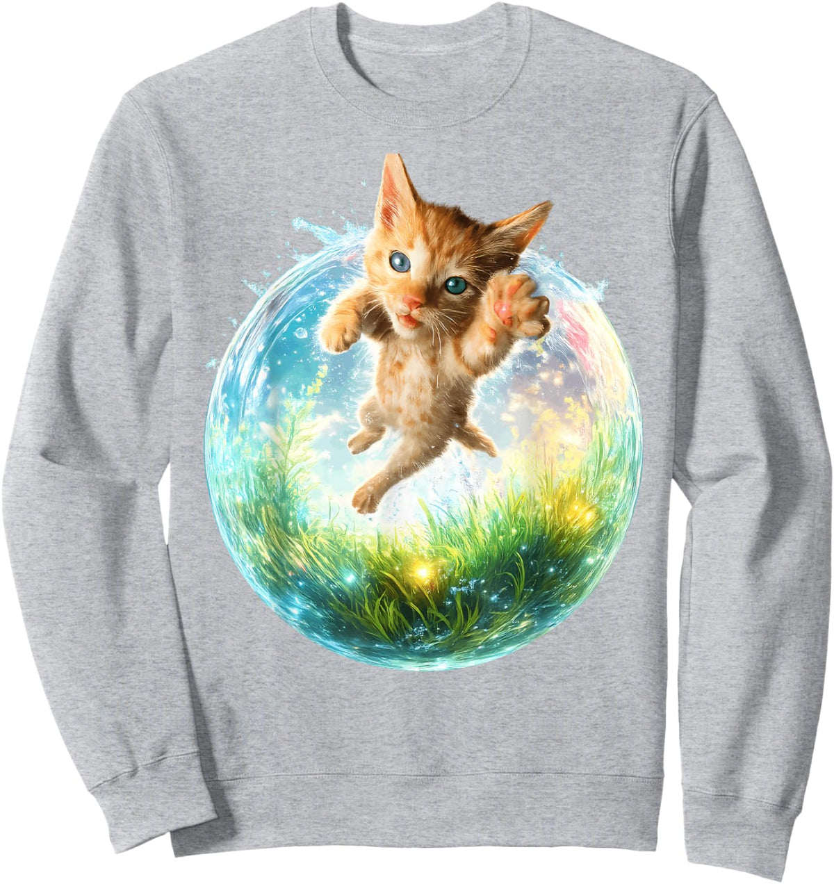 Frutiger Aero Cat Sweatshirt - Sweatshirt | Ash