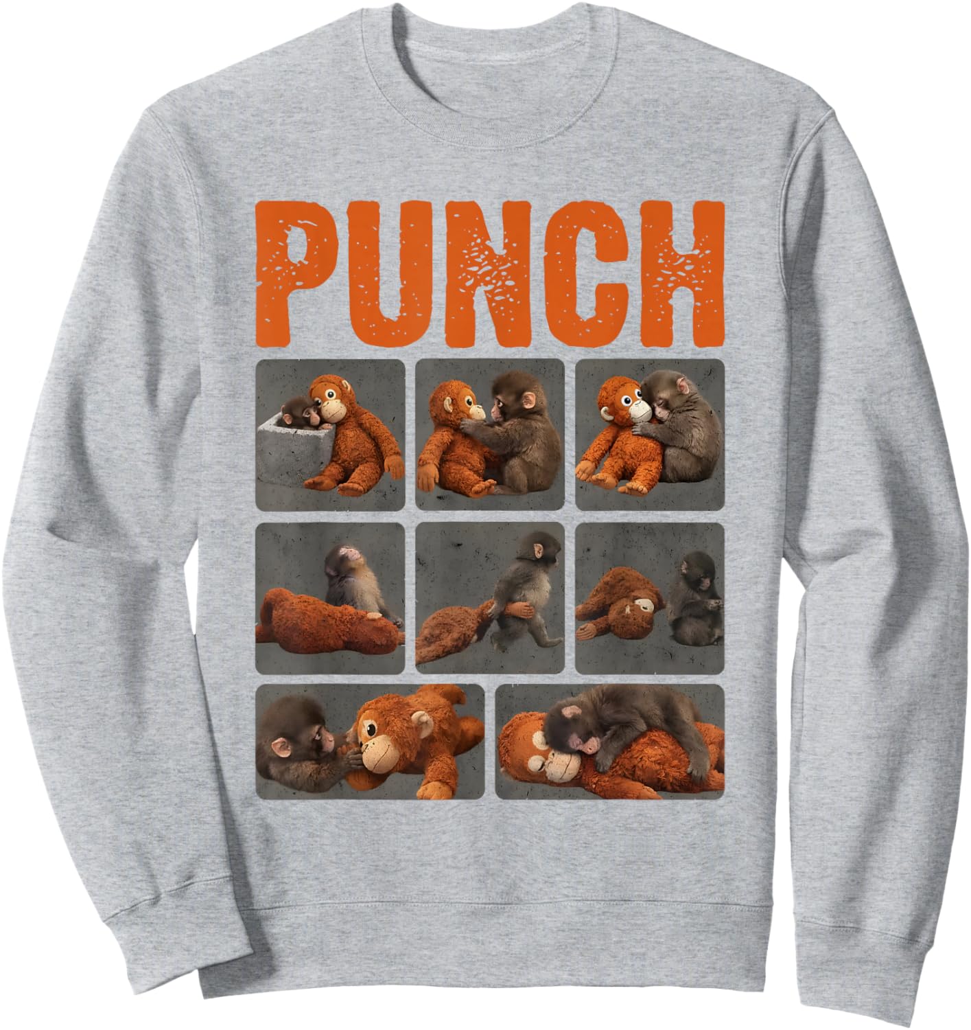 Punch Cute Monkey Sweatshirt - Sweatshirt | Ash