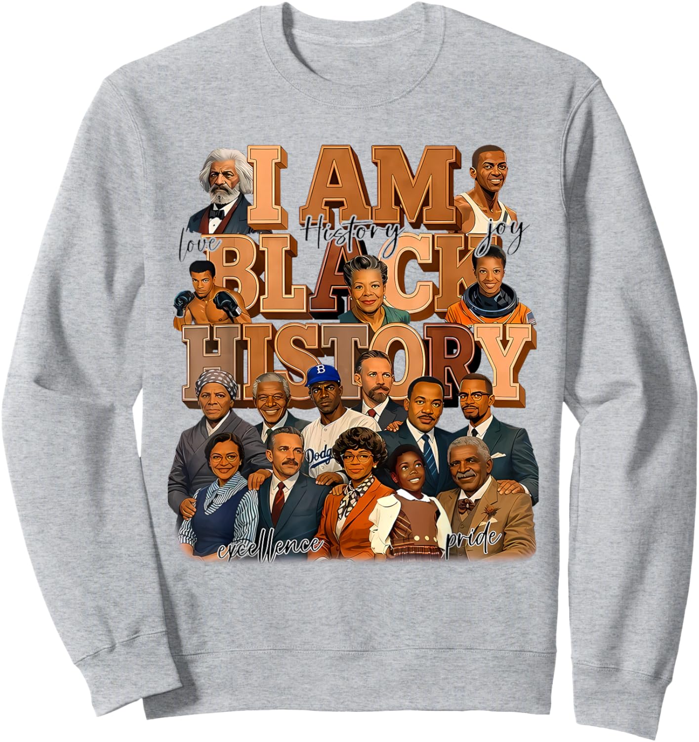 I Am Black History Heart Love African American Women Men Kid Sweatshirt - Sweatshirt | Ash