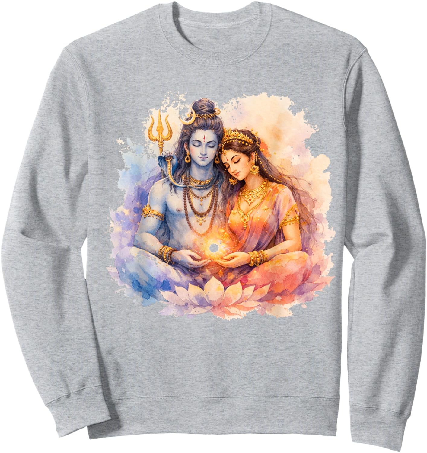 Lord Shiva Durga Hindu God Mahadeva Goddess Goddess Parvati Sweatshirt - Sweatshirt | Ash