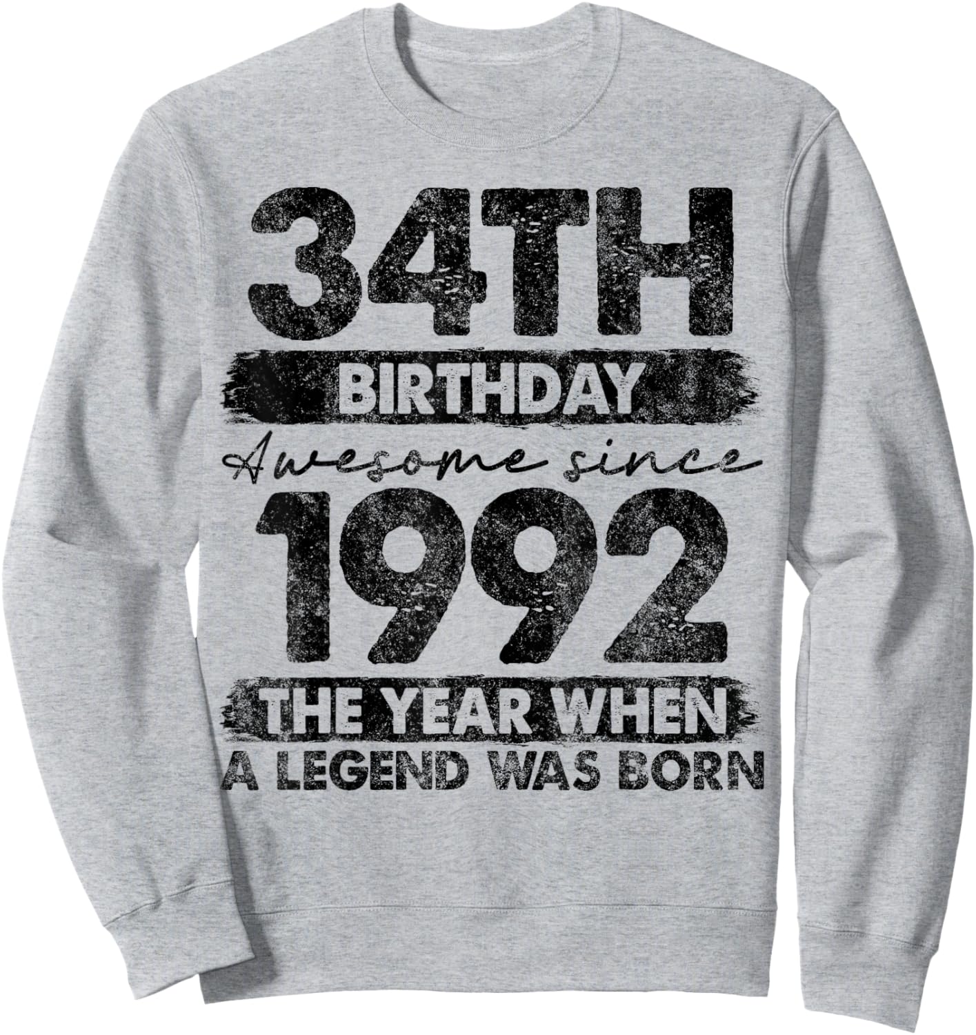 34 Year Old Gifts Vintage 1992 Limited Edition 34th Birthday Sweatshirt - Sweatshirt | Ash