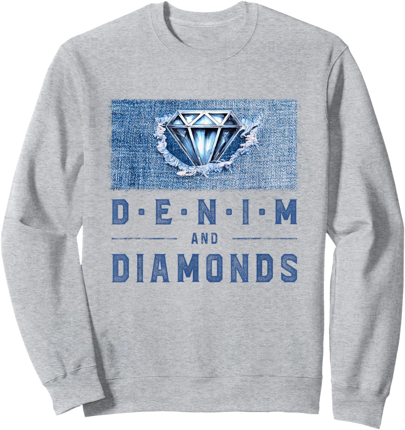 Denim and Diamonds Western Girls Night Party Vibes Sweatshirt - Sweatshirt | Ash
