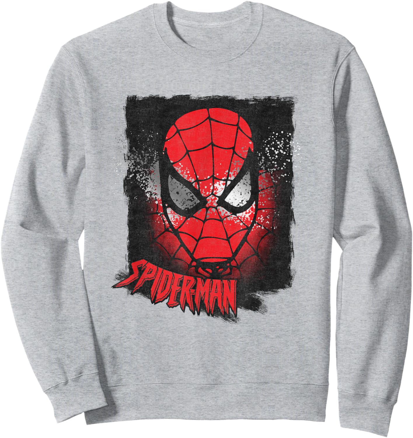 Marvel Spider-Man Comics Splatter Face Sweatshirt - Sweatshirt | Ash