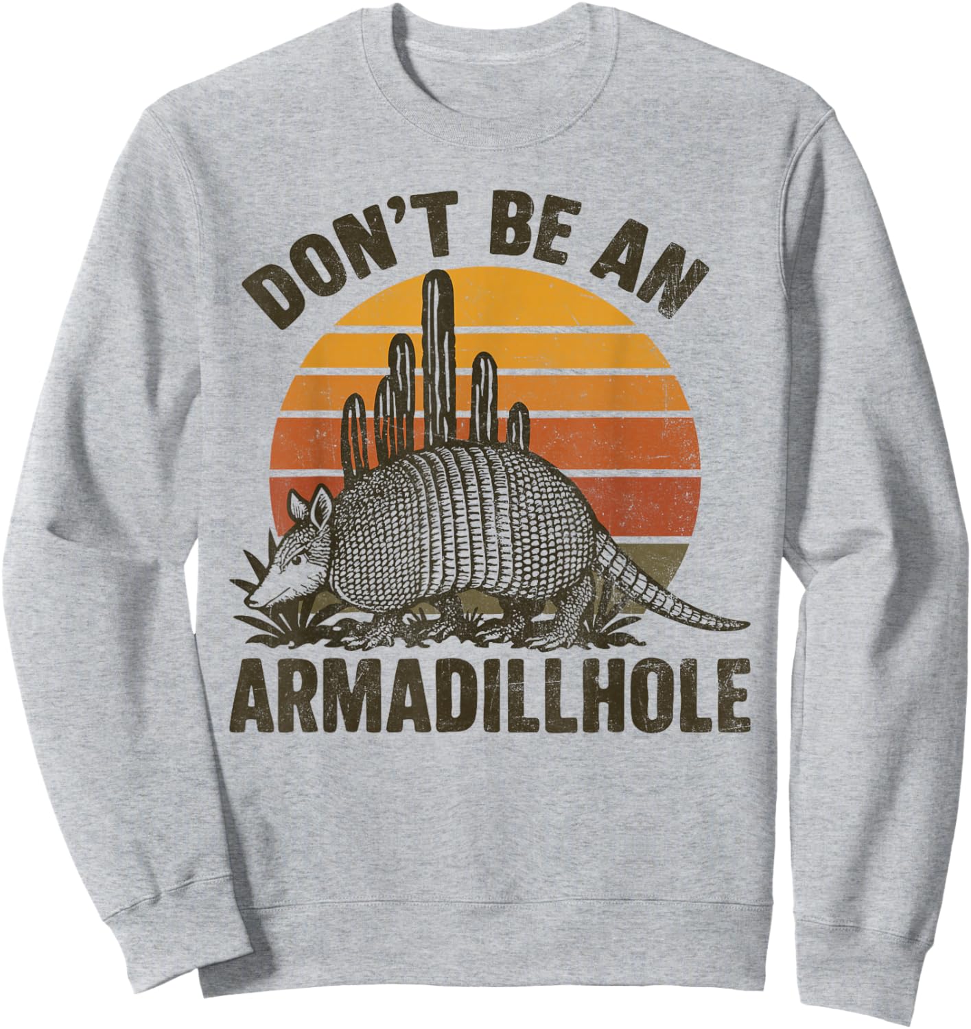 Don't Be an Armadillhole Funny Armadillo Quote Western Retro Sweatshirt - Sweatshirt | Ash