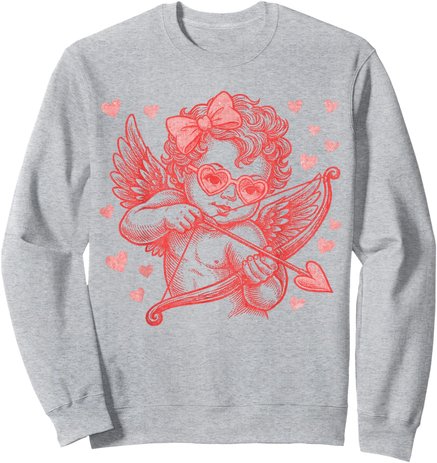 Cute Vintage Cupid Blowing Bubble Retro Cupid Valentine Day Sweatshirt - Sweatshirt | Ash