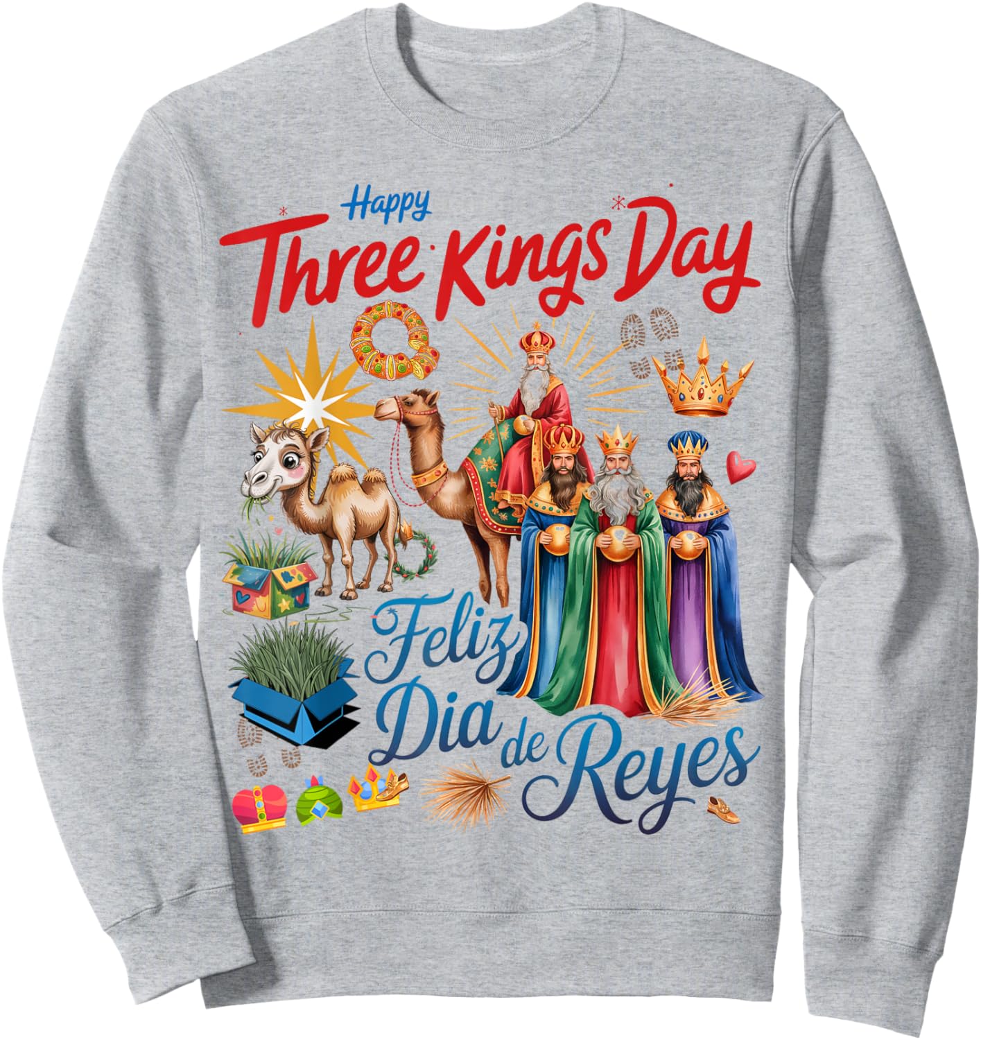 Three Kings Day Costume Idea for Kids & Día De Los Reyes Sweatshirt - Sweatshirt | Ash