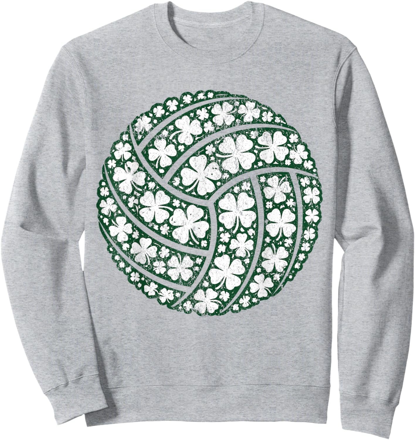 Lucky Shamrock Volleyball St Patrick’s Day Sweatshirt - Sweatshirt | Ash