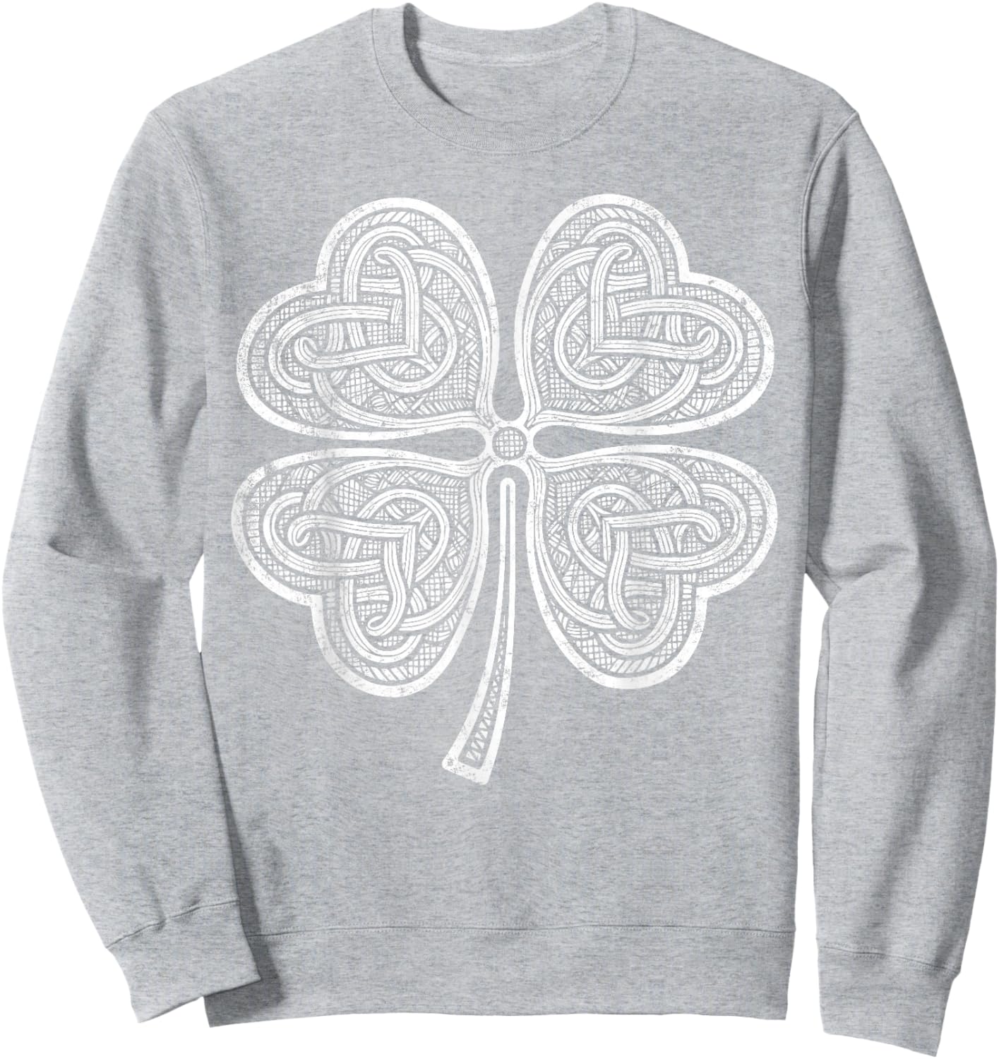 Vintage Irish Knotwork Design Shamrock St Patricks Day Sweatshirt - Sweatshirt | Ash