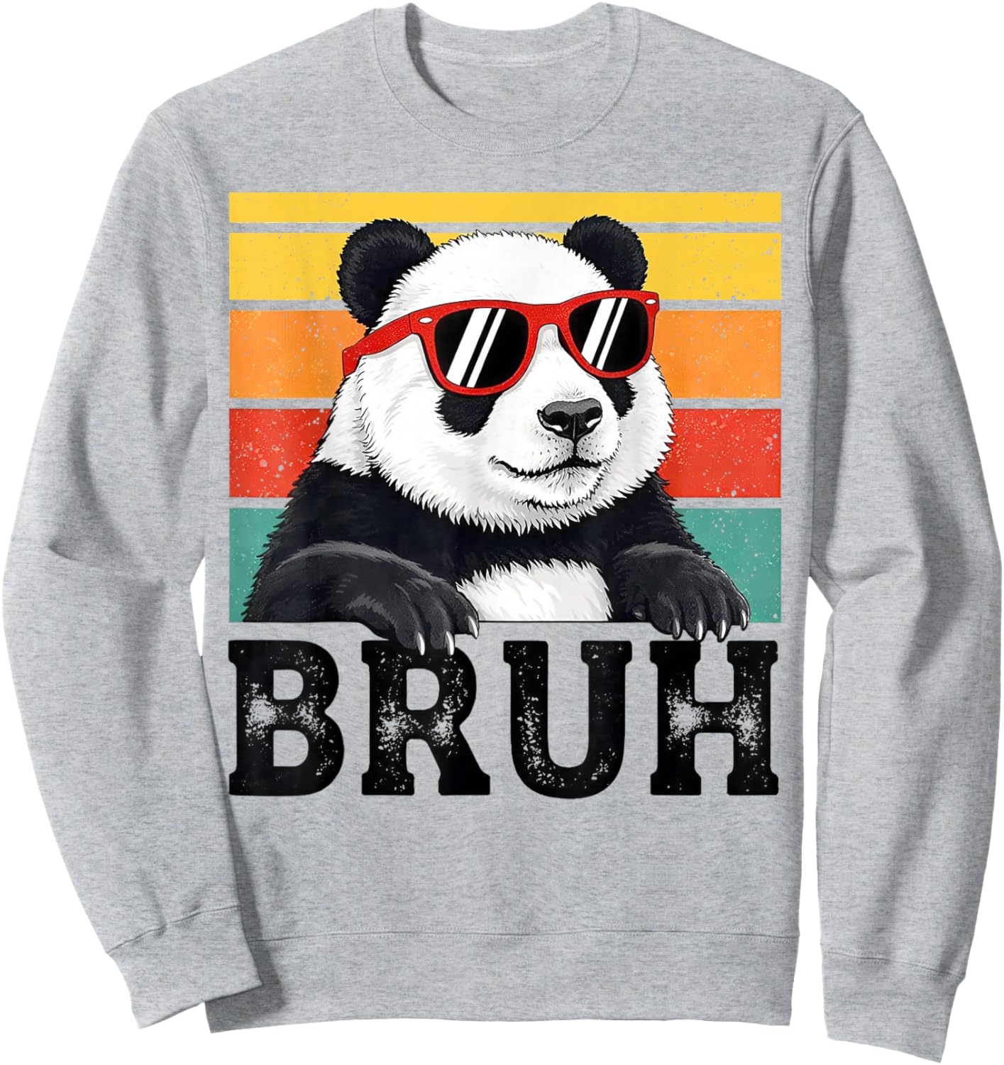 Cool Bruh Panda Men Women Kids Teens Funny Panda Lover Sweatshirt - Sweatshirt | Ash
