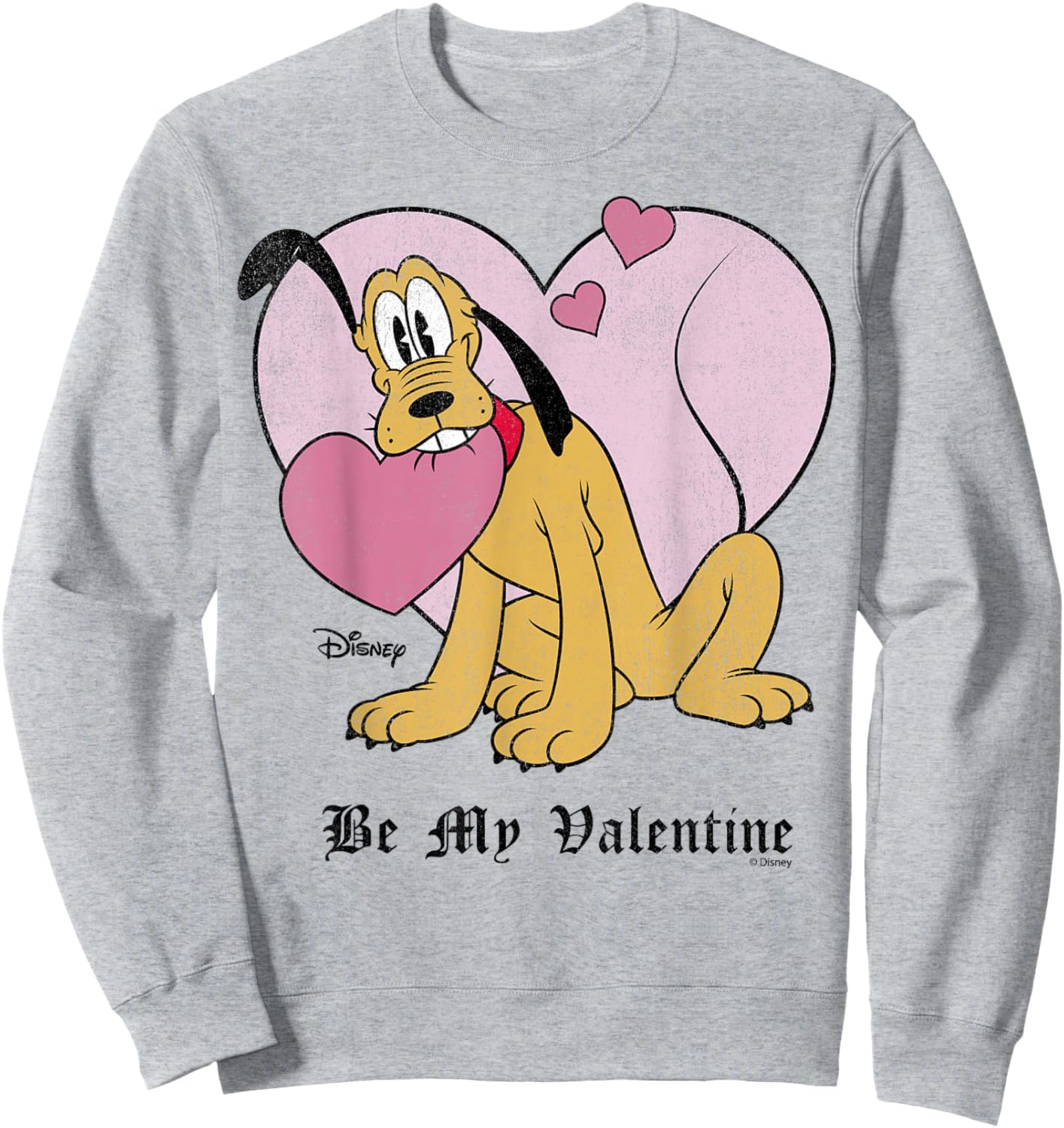 Disney Mickey and Friends Pluto Sweetheart Valentines Retro Sweatshirt - Sweatshirt | Ash