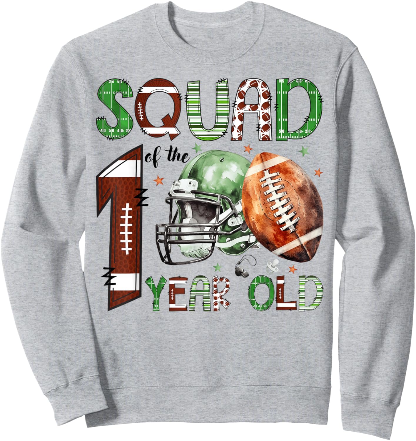 Squad of The 1 Year Old Football 1st Birthday Boy Party Sweatshirt - Sweatshirt | Ash