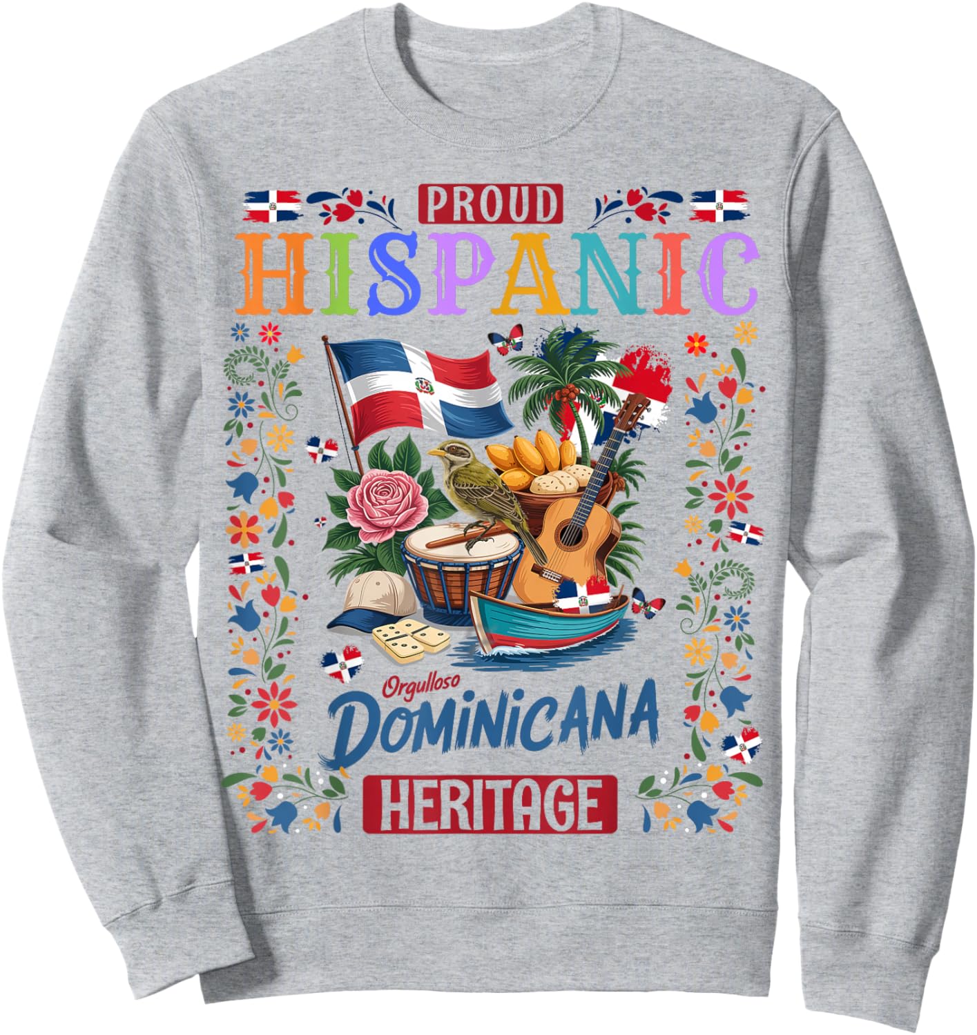Dominican Republic Flag Culture Idea for Kids Dominicana Sweatshirt - Sweatshirt | Ash