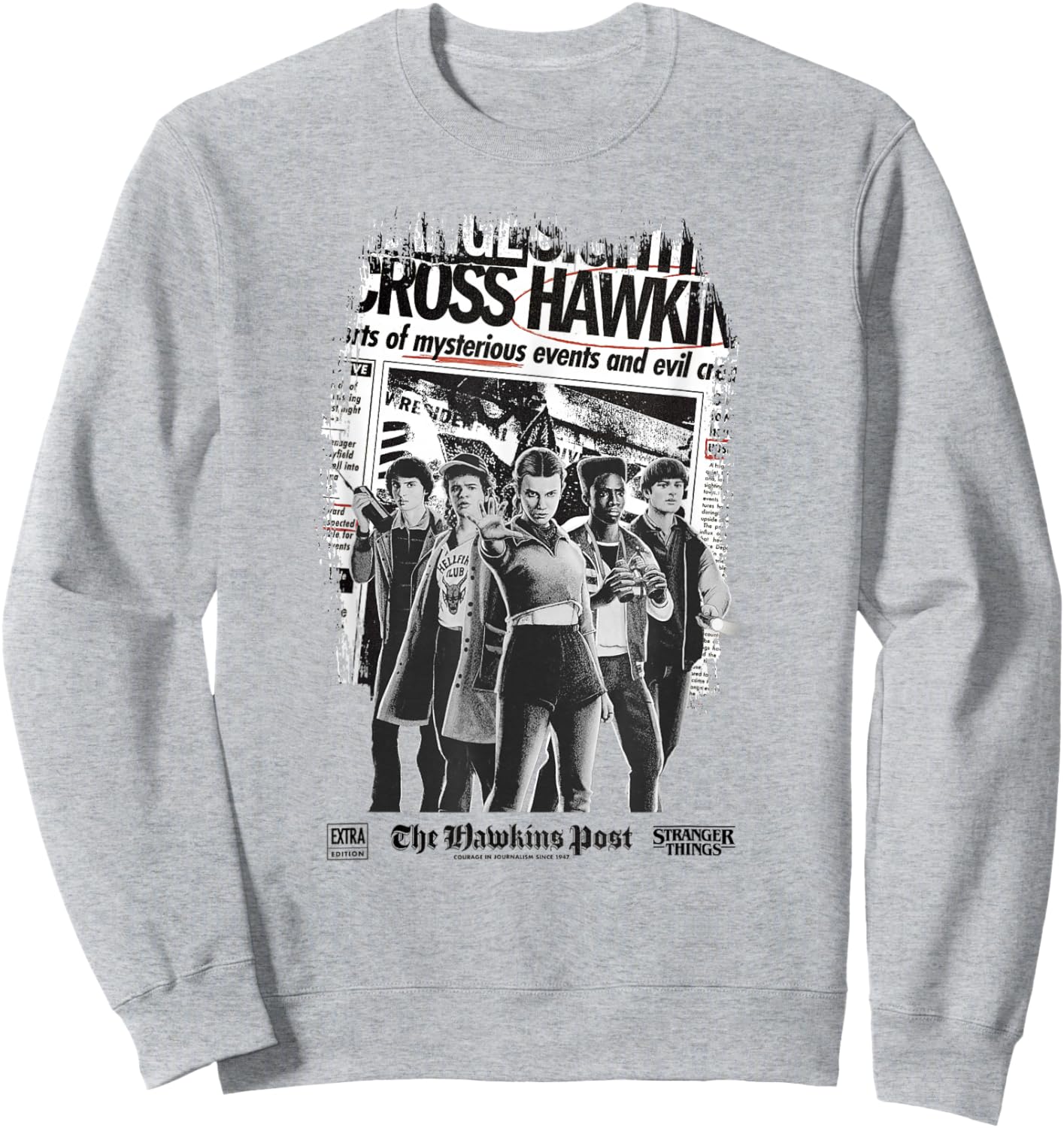 Stranger Things Eleven Mike Dustin Lucas Hawkins Post Sweatshirt - Sweatshirt | Ash
