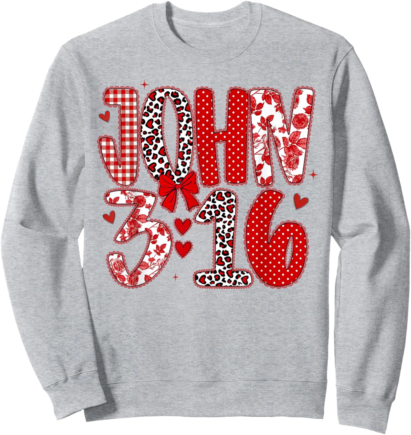 John 3 16 Religious Valentine's Day Christian Sweatshirt - Sweatshirt | Ash