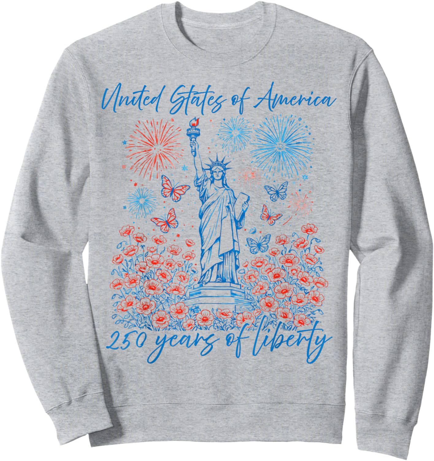 United States of America 250 Years of Liberty Women Sweatshirt - Sweatshirt | Ash