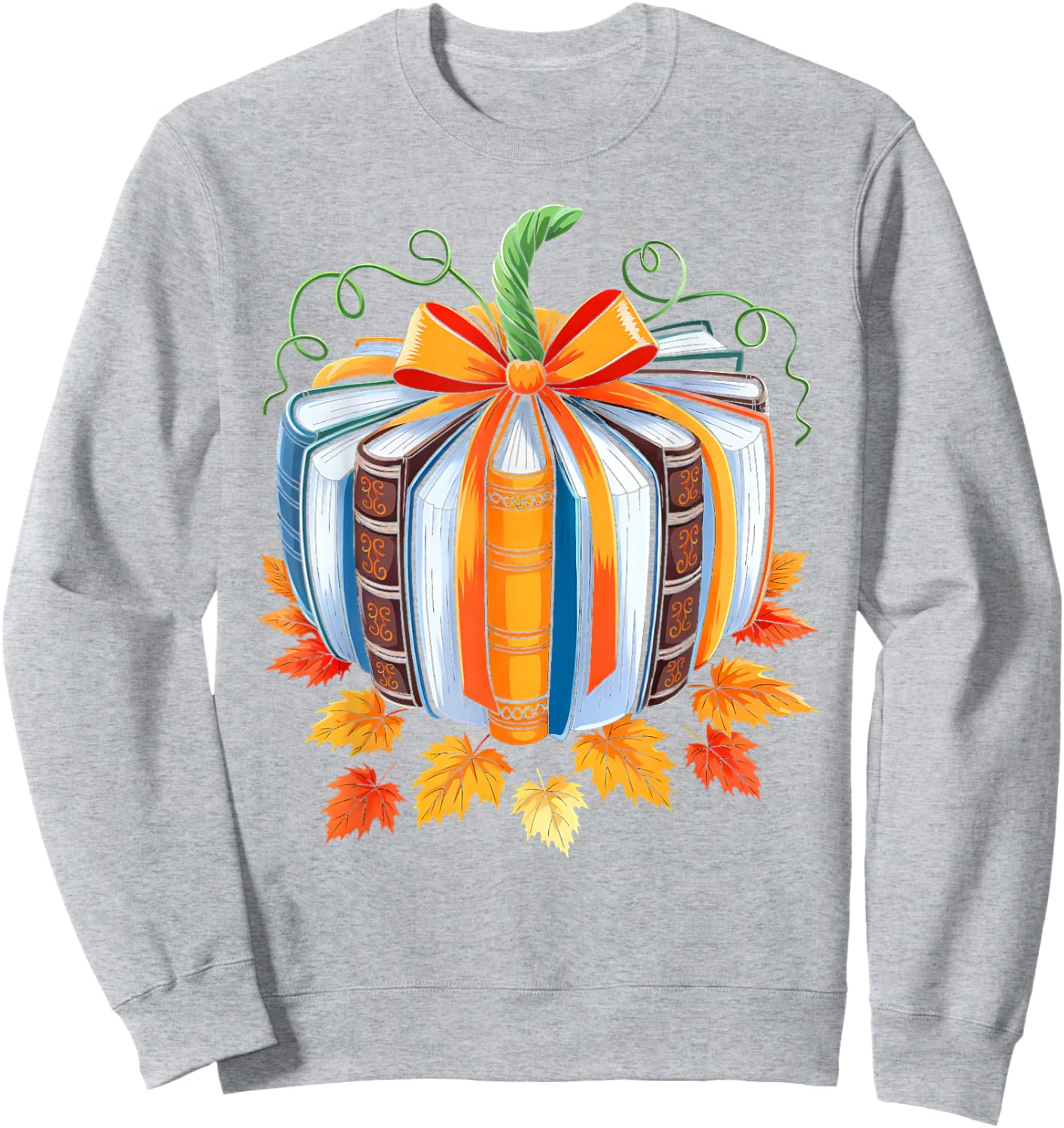 Fall Book Shirt Pumpkin Season Teacher Halloween Costume Sweatshirt - Sweatshirt | Ash