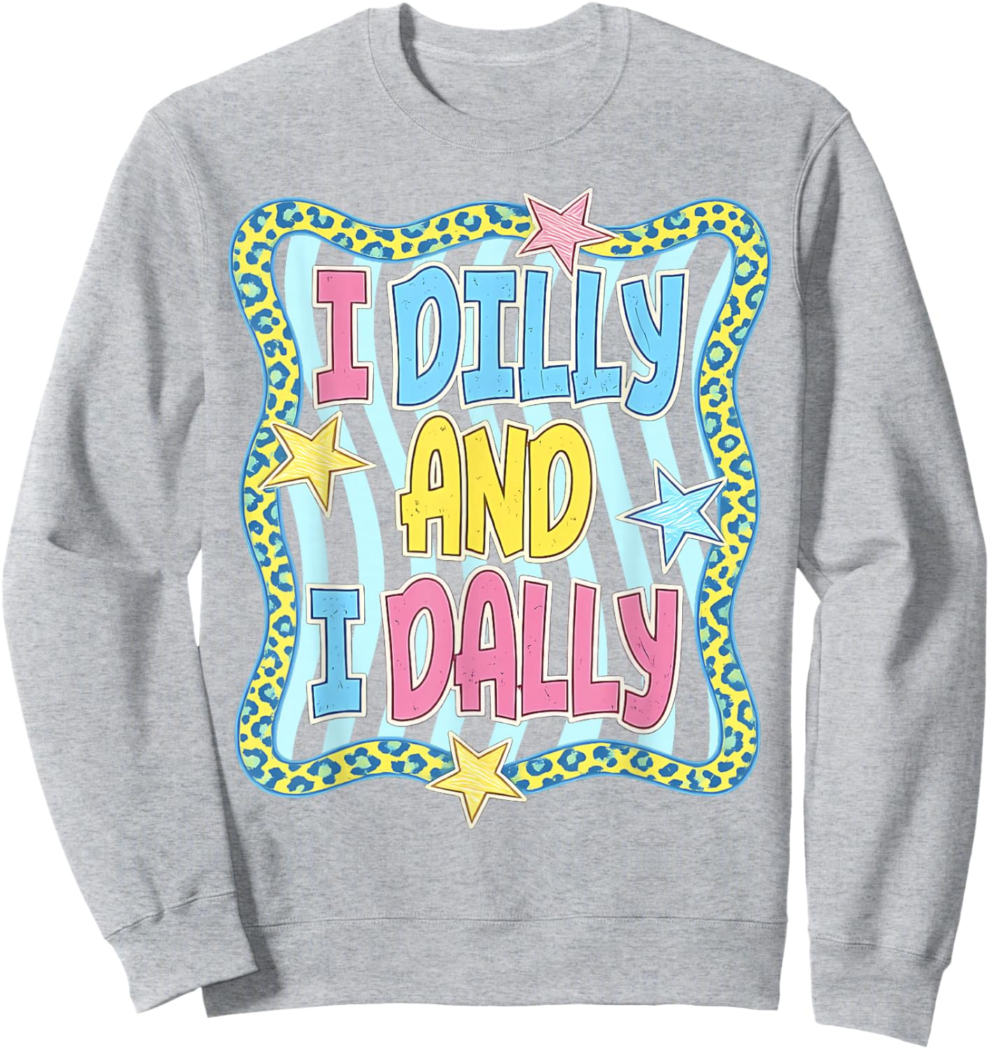 Preppy I Dilly and I Dally Leopard Coquette for Girls Women Sweatshirt - Sweatshirt | Ash