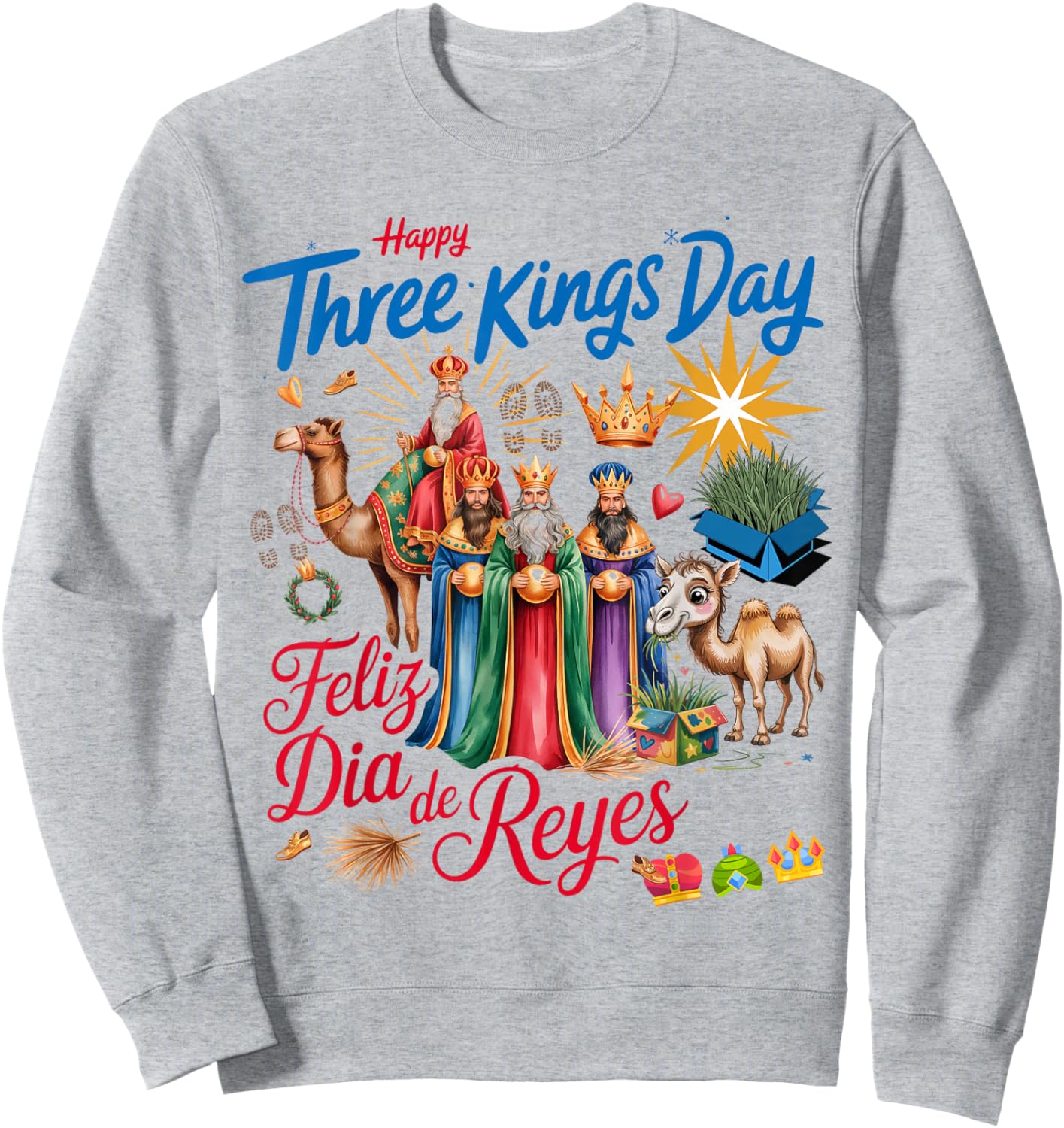 Three Kings Day Costume Idea for Kids & Día De Los Reyes Sweatshirt - Sweatshirt | Ash