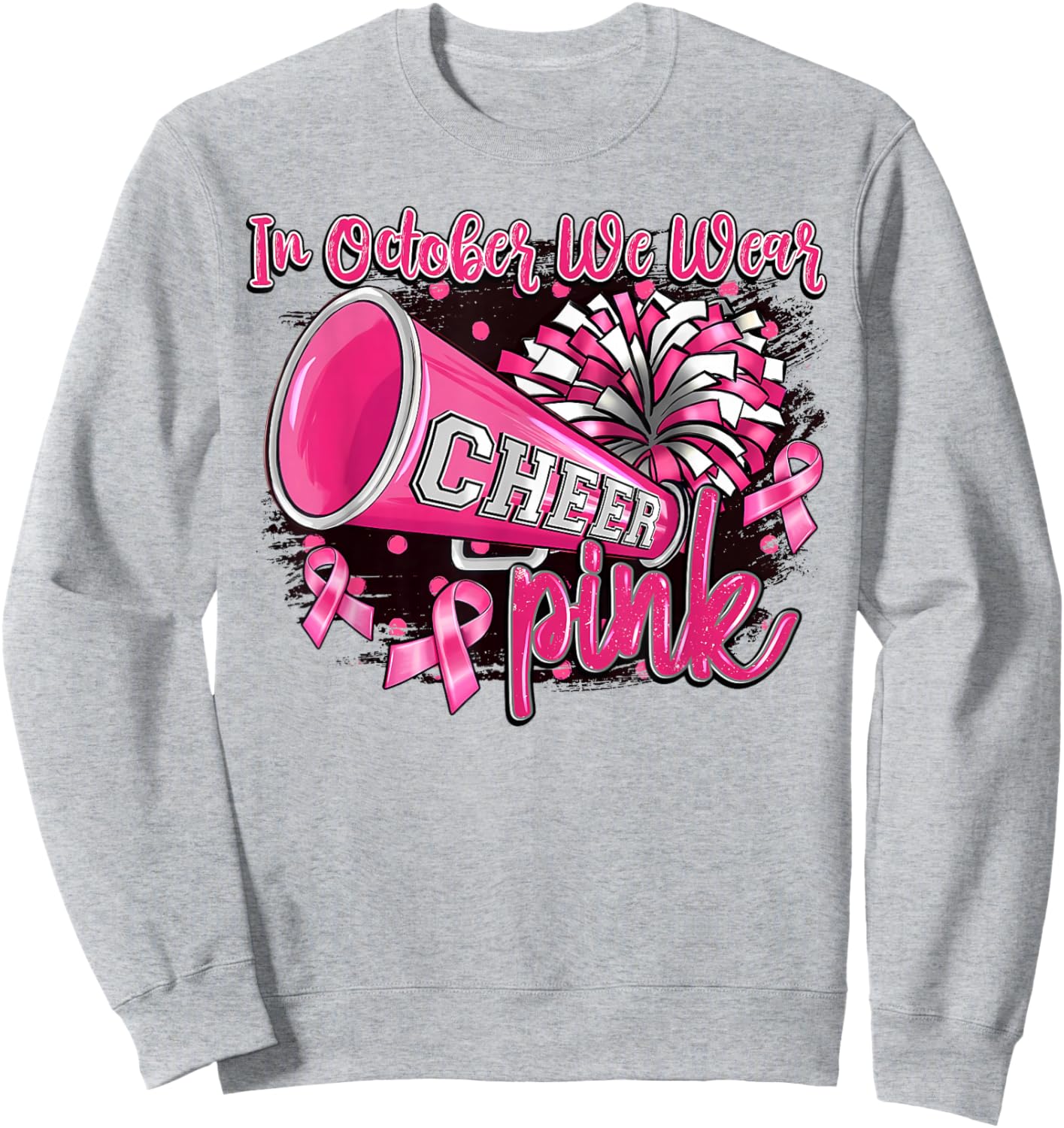 Pink Out Football Cheer for The Cure Breast Cancer Awareness Sweatshirt - Sweatshirt | Ash