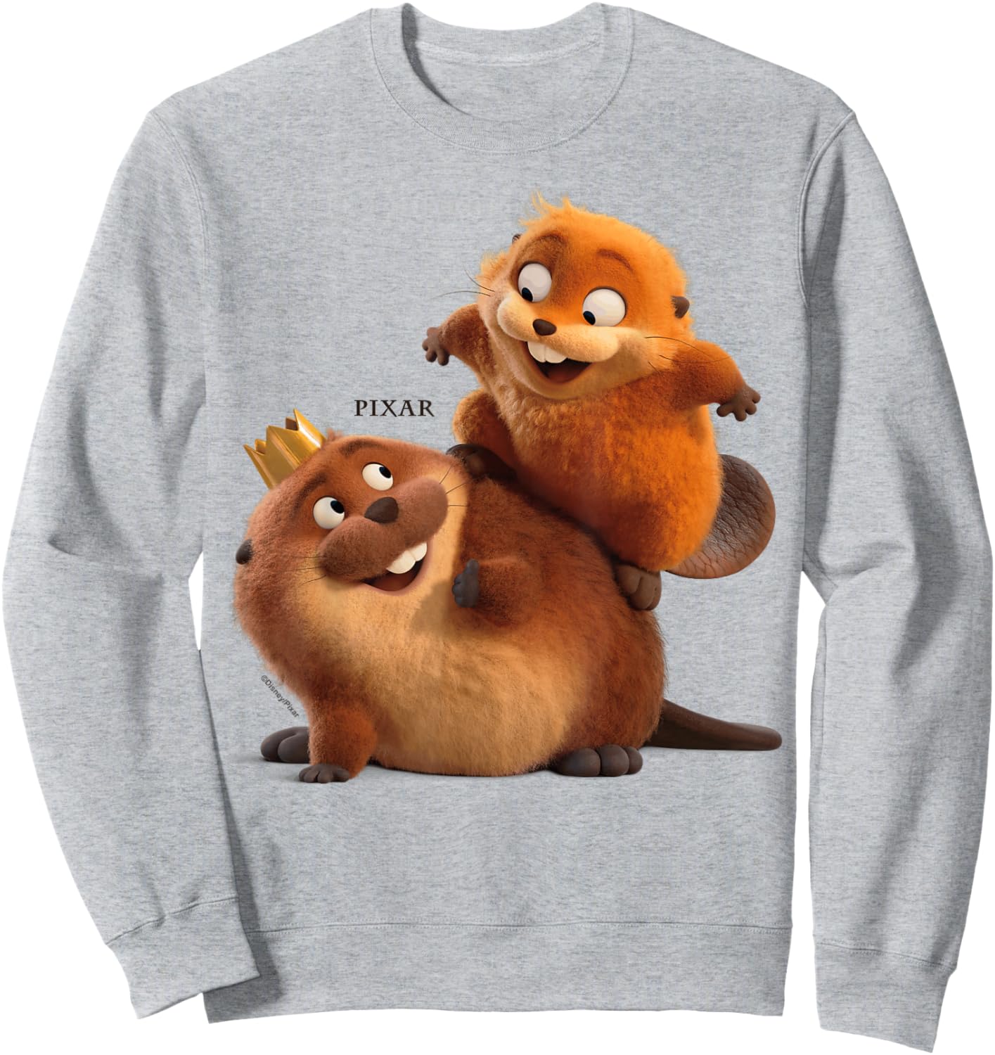 Disney Pixar Hoppers King George and Mabel Playful 3D Art Sweatshirt - Sweatshirt | Ash