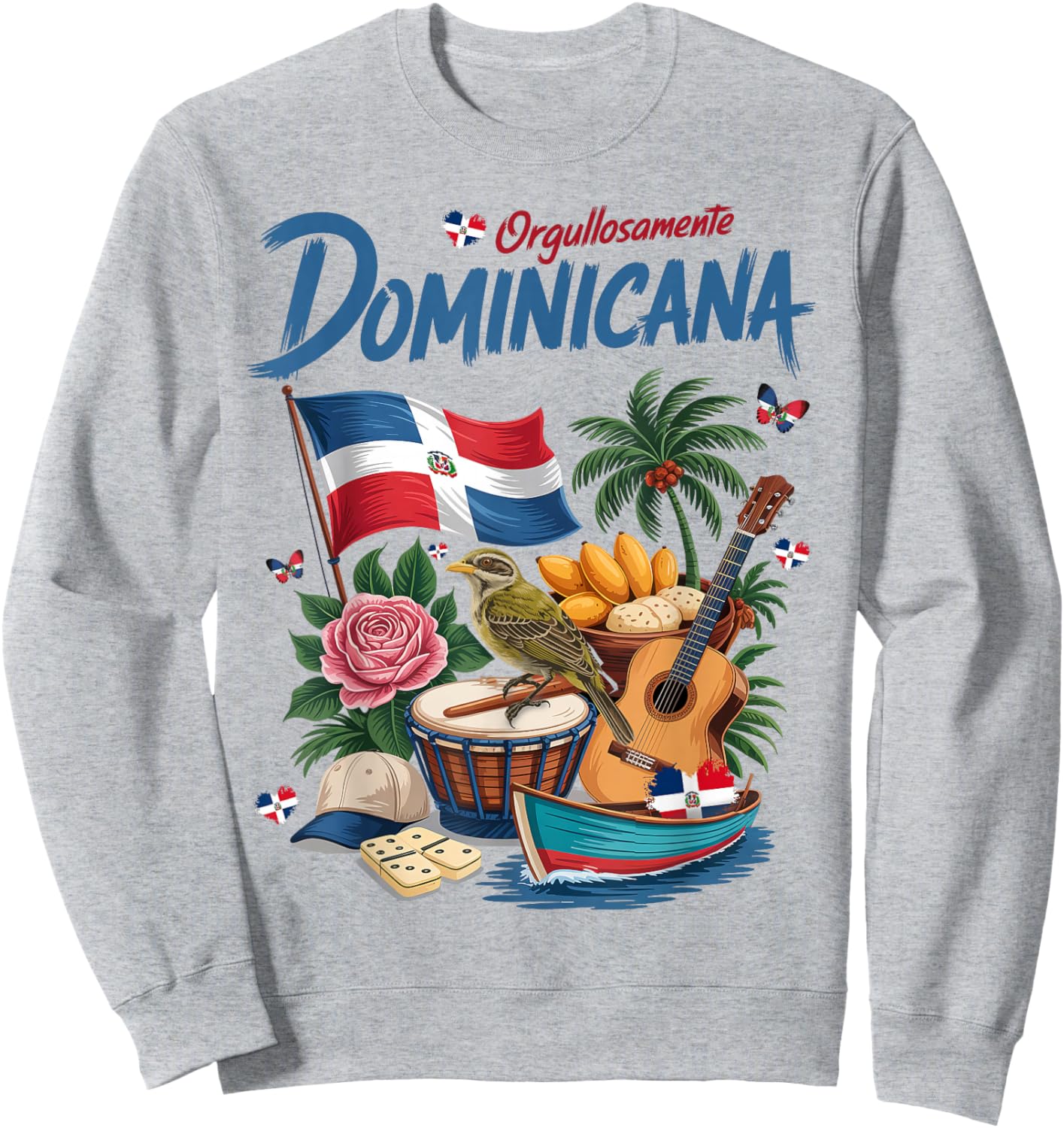 Dominicana Outfit Idea for Kids Dominican Republic Themed Sweatshirt - Sweatshirt | Ash