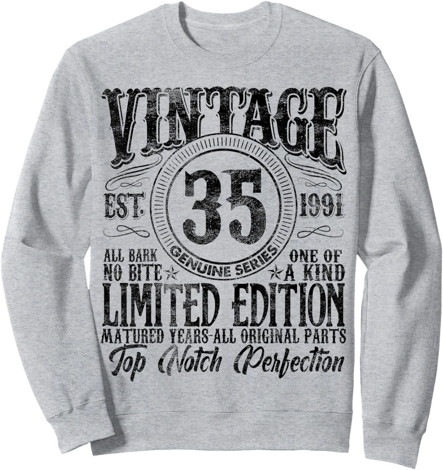 35 Year Old Gifts Vintage 1991 Limited Edition 35th Birthday Sweatshirt - Sweatshirt | Ash