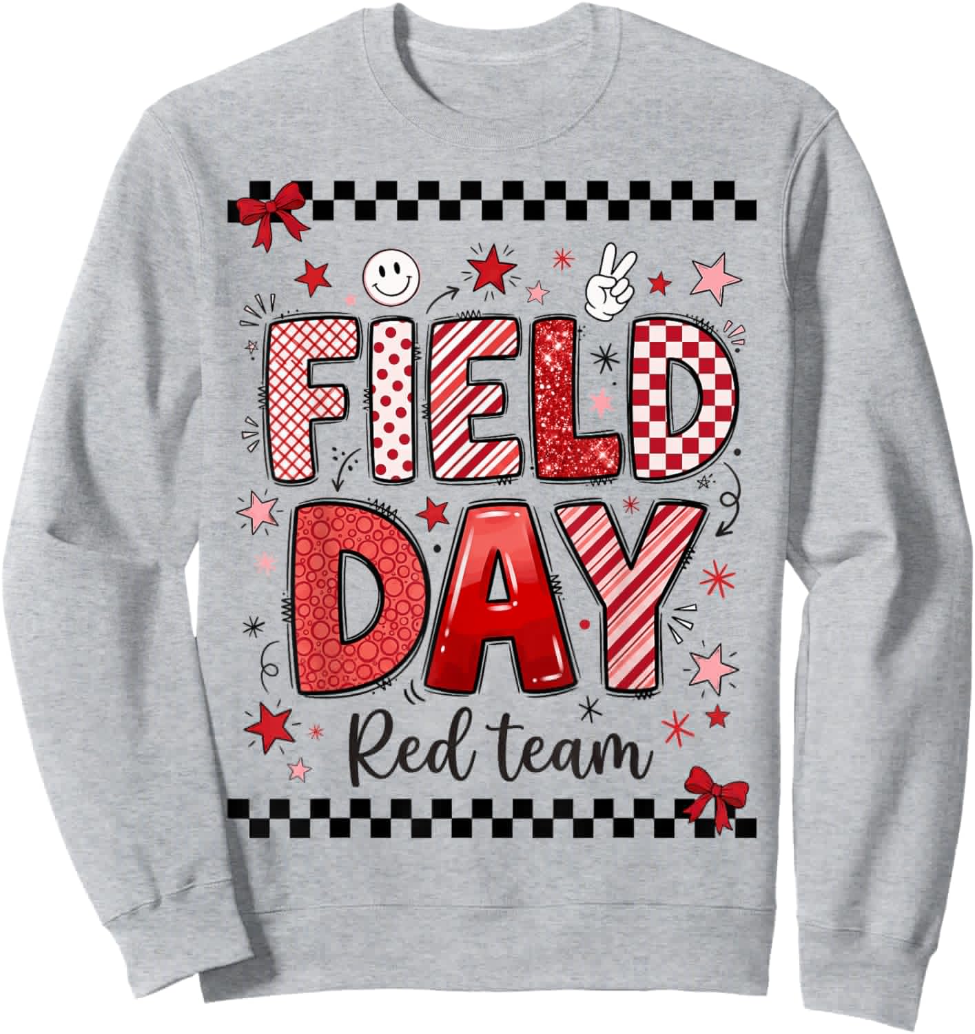Field Day Red Team Sporty Spirit School Boys Girls Teachers Sweatshirt - Sweatshirt | Ash