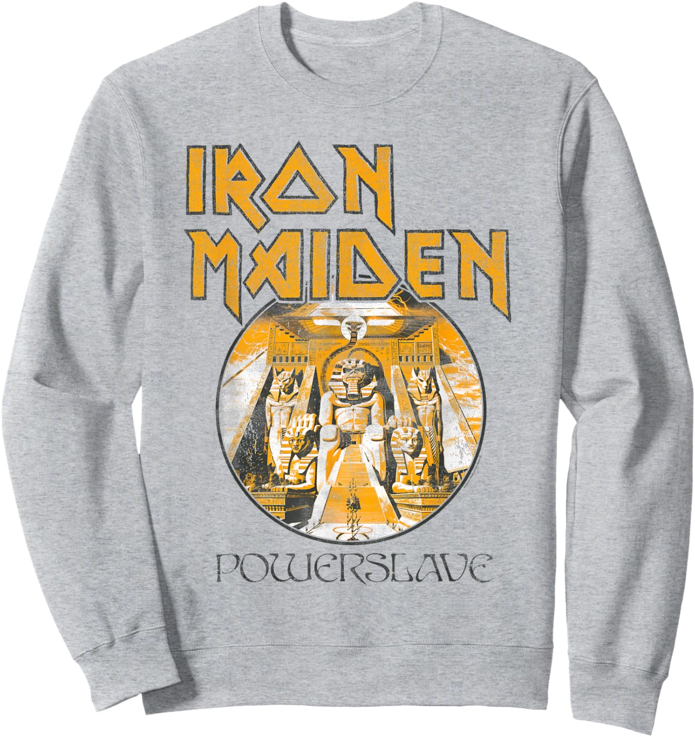 Iron Maiden Powerslave Circle White/Baby Blue Sweatshirt - Sweatshirt | Ash