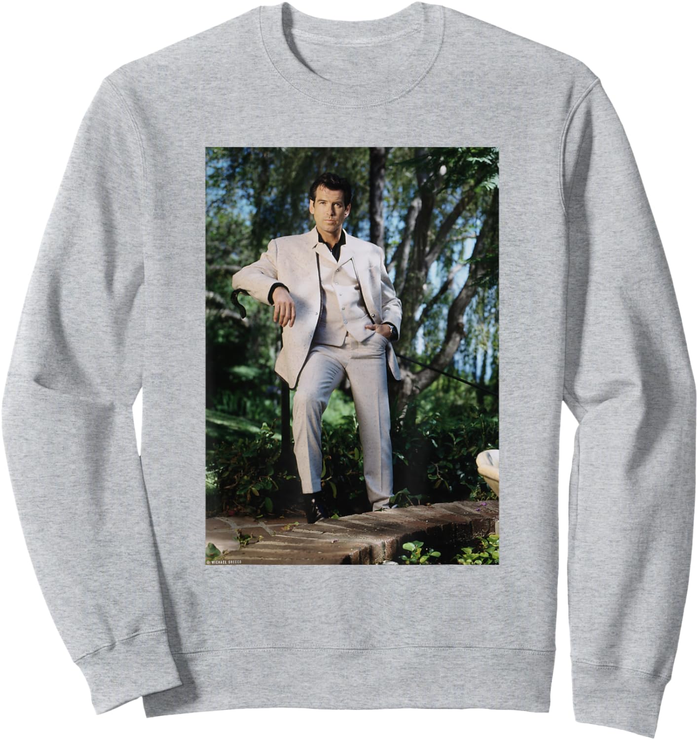 Pierce Brosnan James Bond Actor GoldenEye by Michael Grecco Sweatshirt - Sweatshirt | Ash