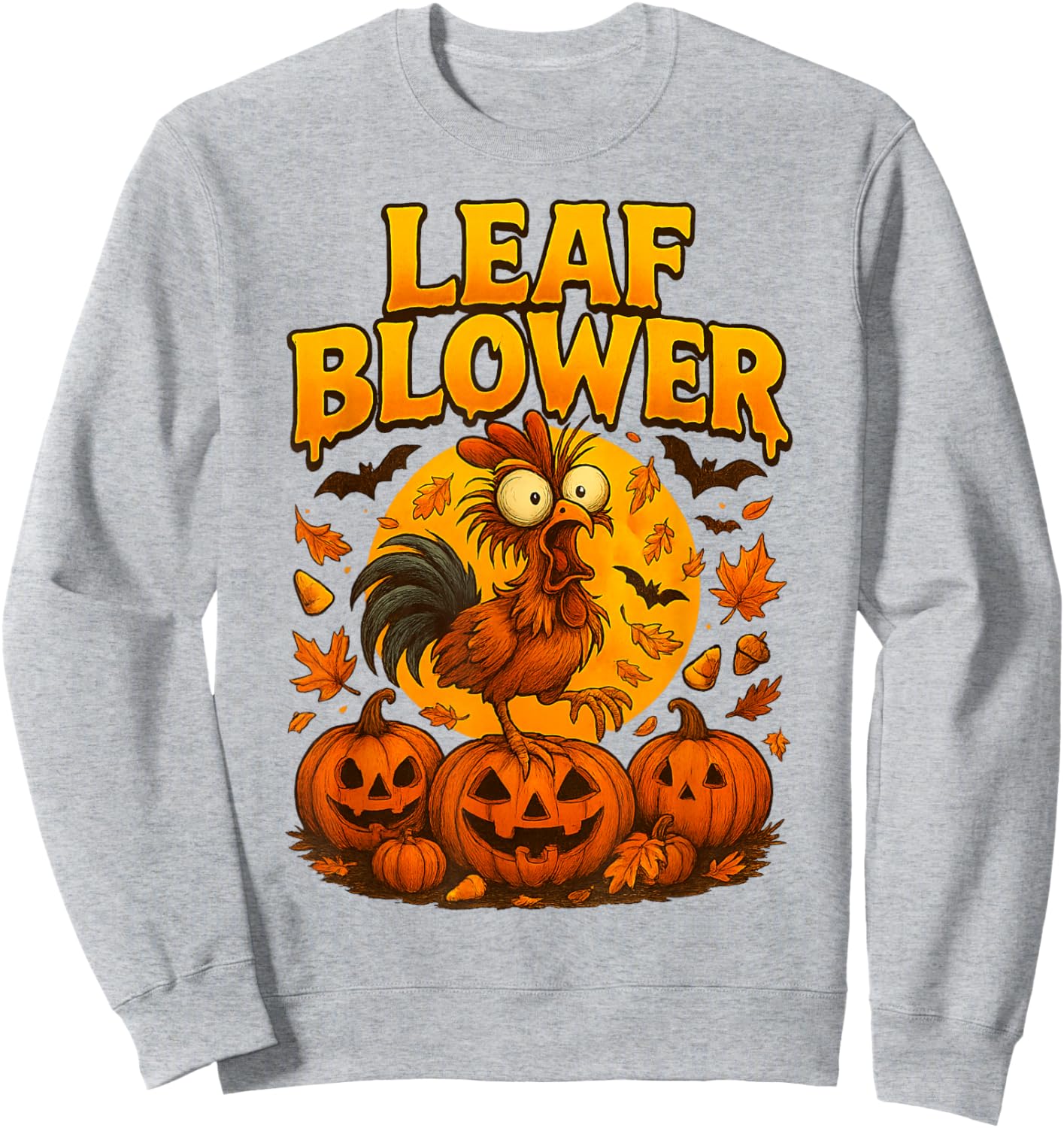 Funny Chicken Leaf Blower Chicken Rooster Farm Life Cozy Sweatshirt - Sweatshirt | Ash