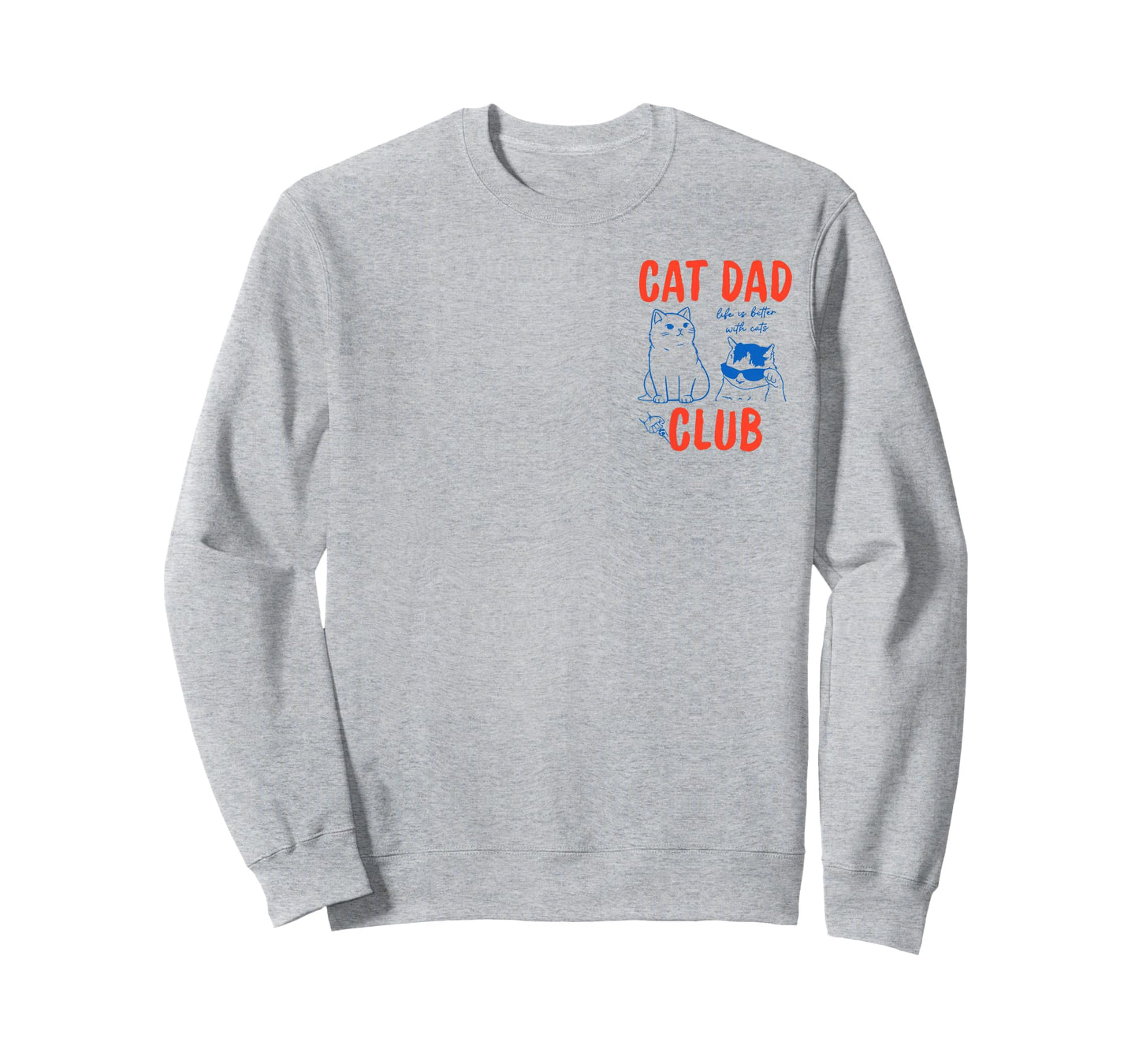 Cat Dad Club 2 Sided Mens Dad Fathers Day Funny Cat Meme T-Shirt
