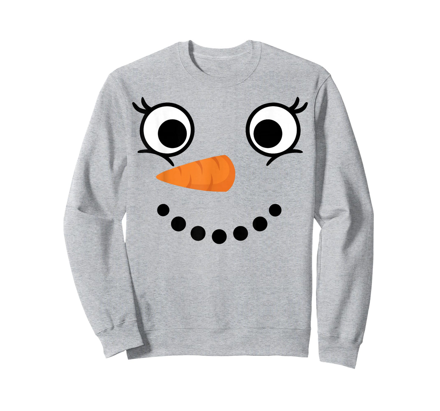 Winter Snowman Face Eyelashes Christmas Xmas Fun Design T-Shirt