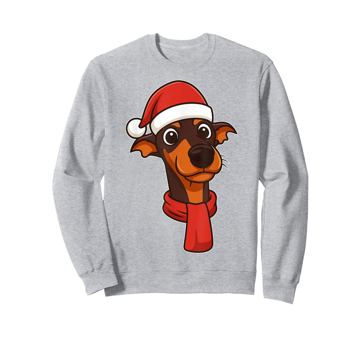 Doberman Dog Christmas Pajama Santa Hat Funny Xmas PJs Girls T-Shirt