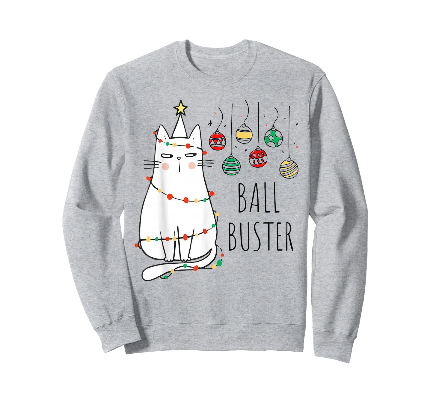 Funny Cat Ball Buster Christmas Humor T-Shirt
