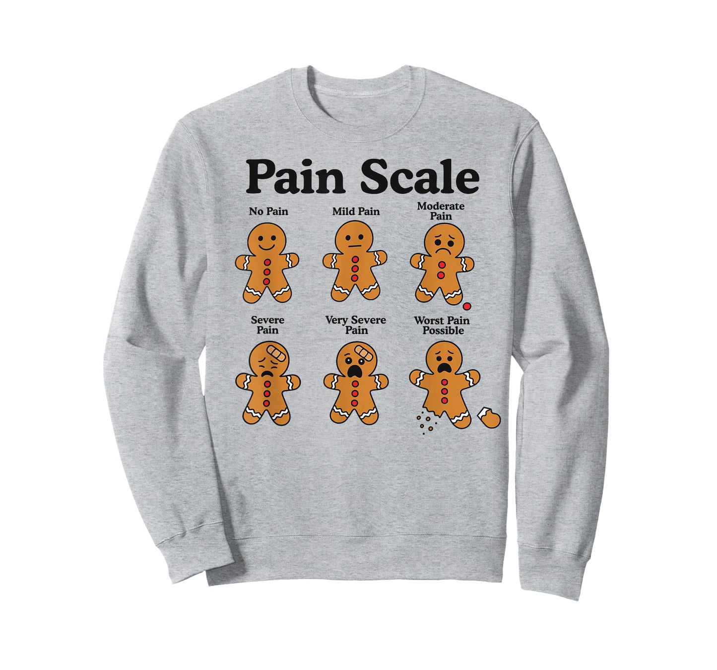 Pain Scale Gingerbread Man Funny Nurse Christmas ICU Nurse T-Shirt
